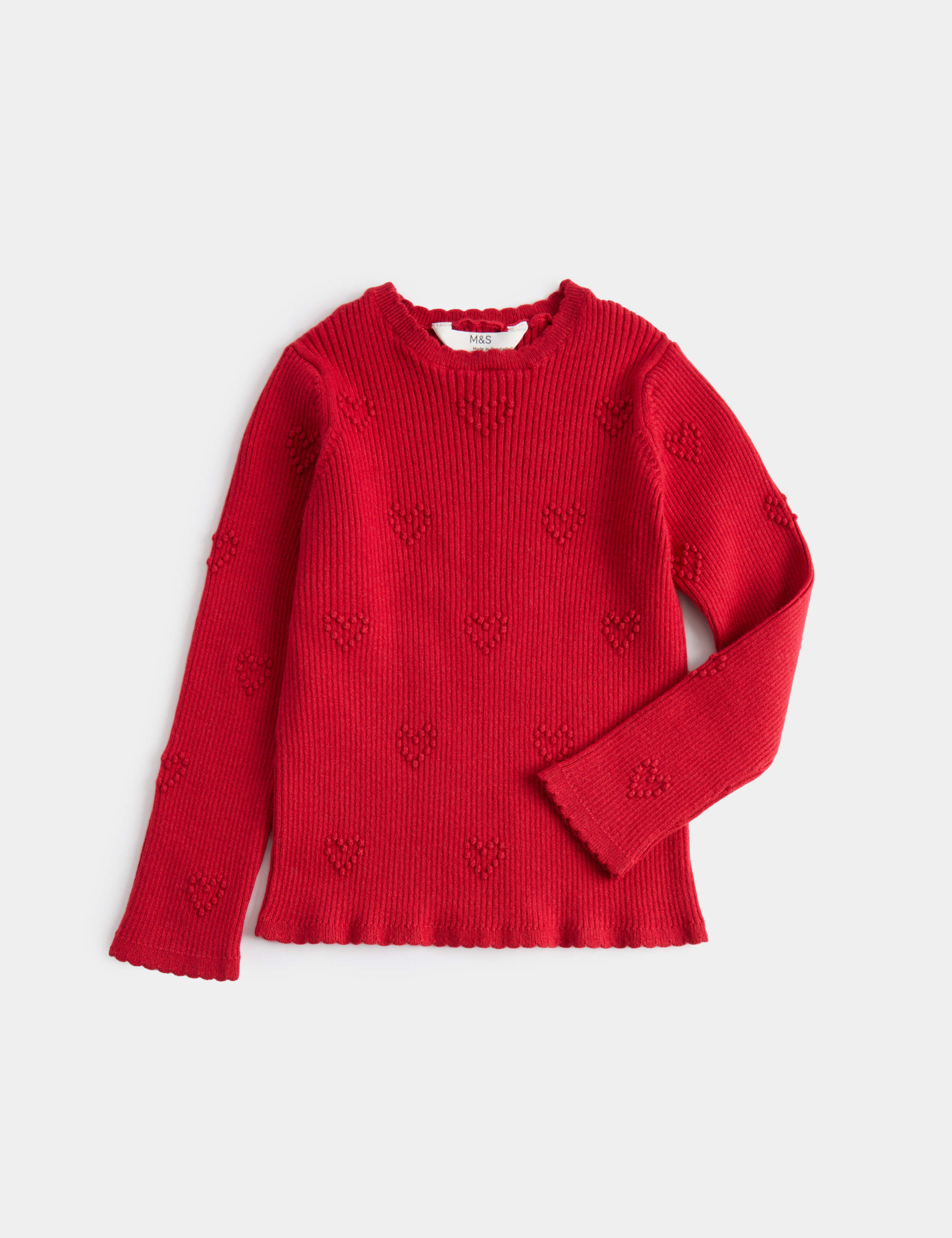 Heart Textured Knitted Top (2-10 Years)