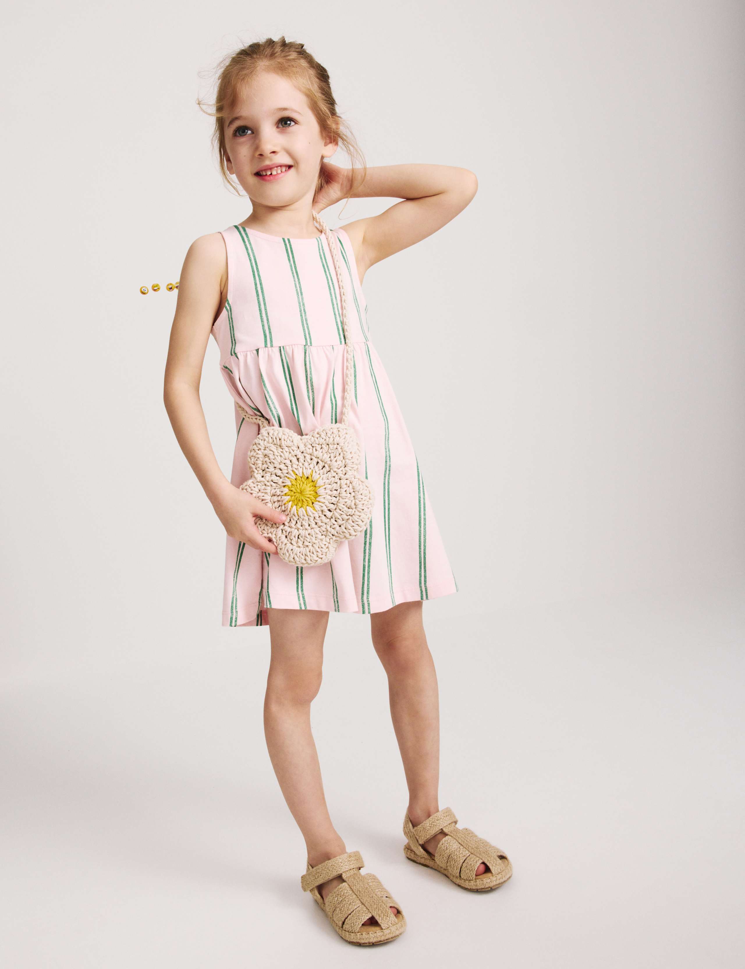 Pure Cotton Striped Sleeveless Dress (2-8 Yrs)