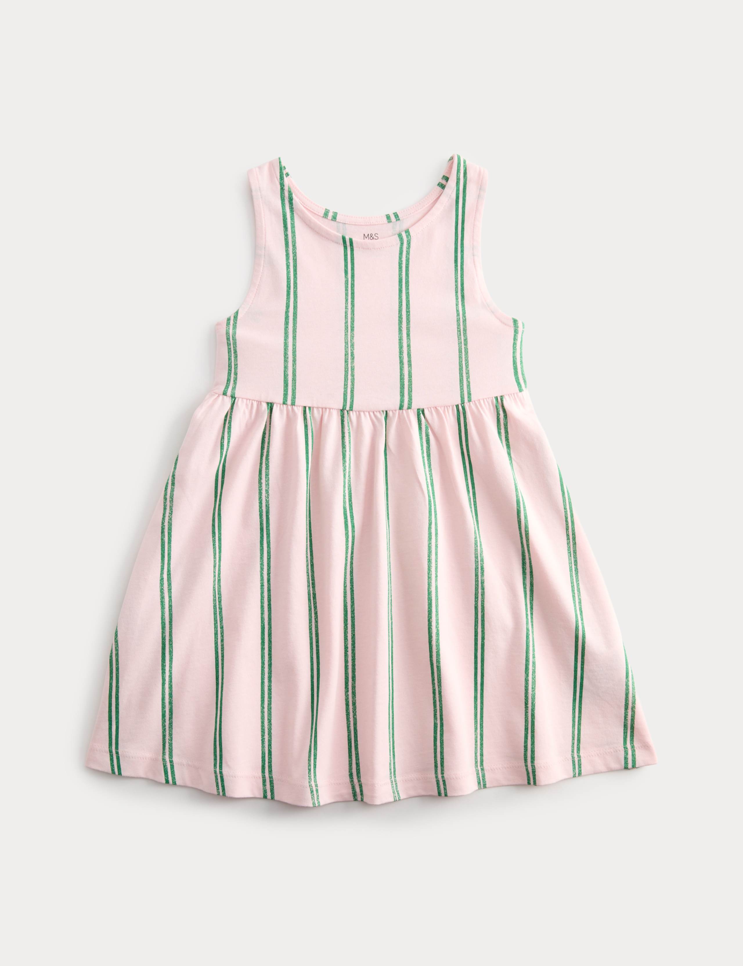 Pure Cotton Striped Sleeveless Dress (2-8 Yrs)