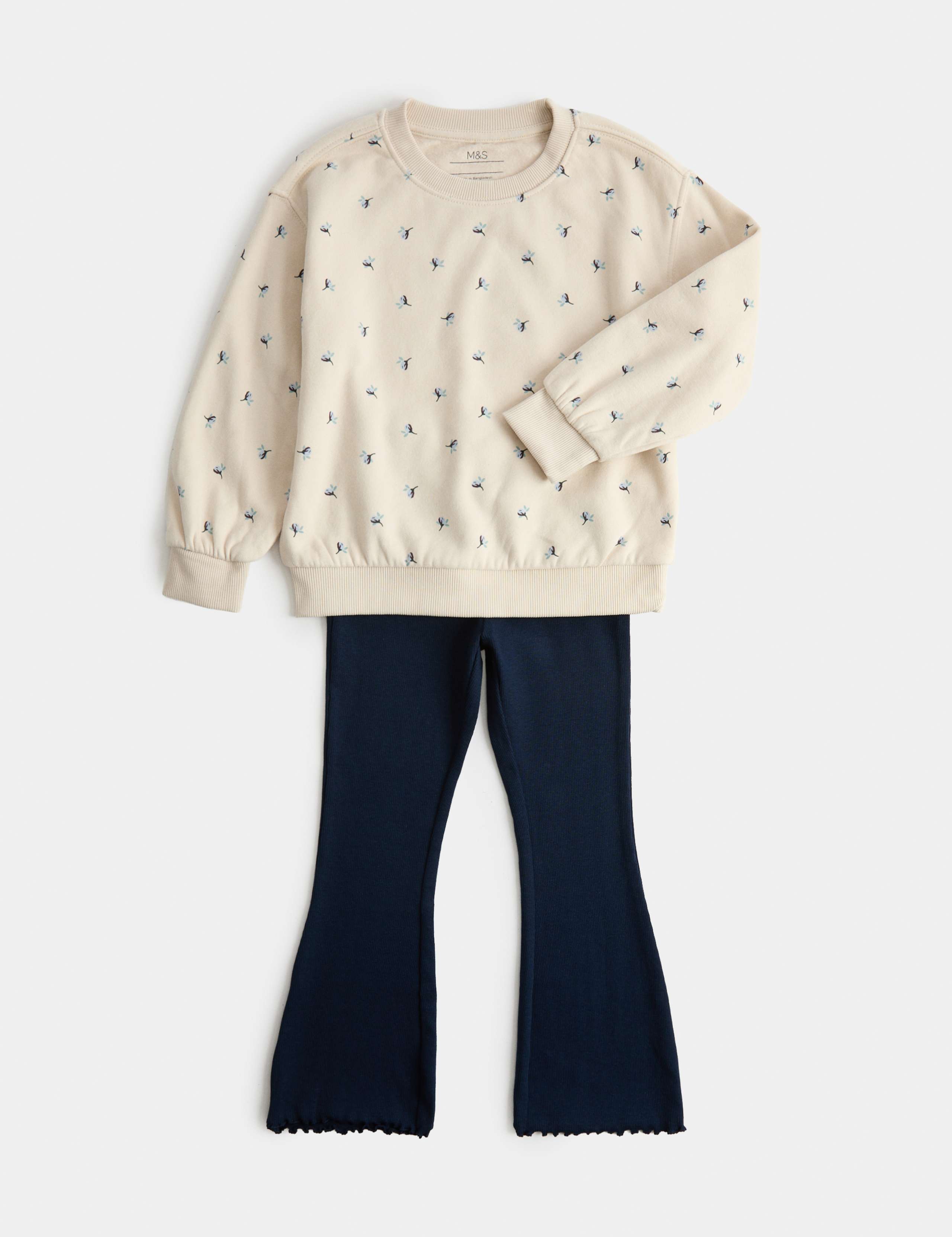 2 Piece Cotton Rich Floral Sweatshirt Outfit (2-8 Yrs)