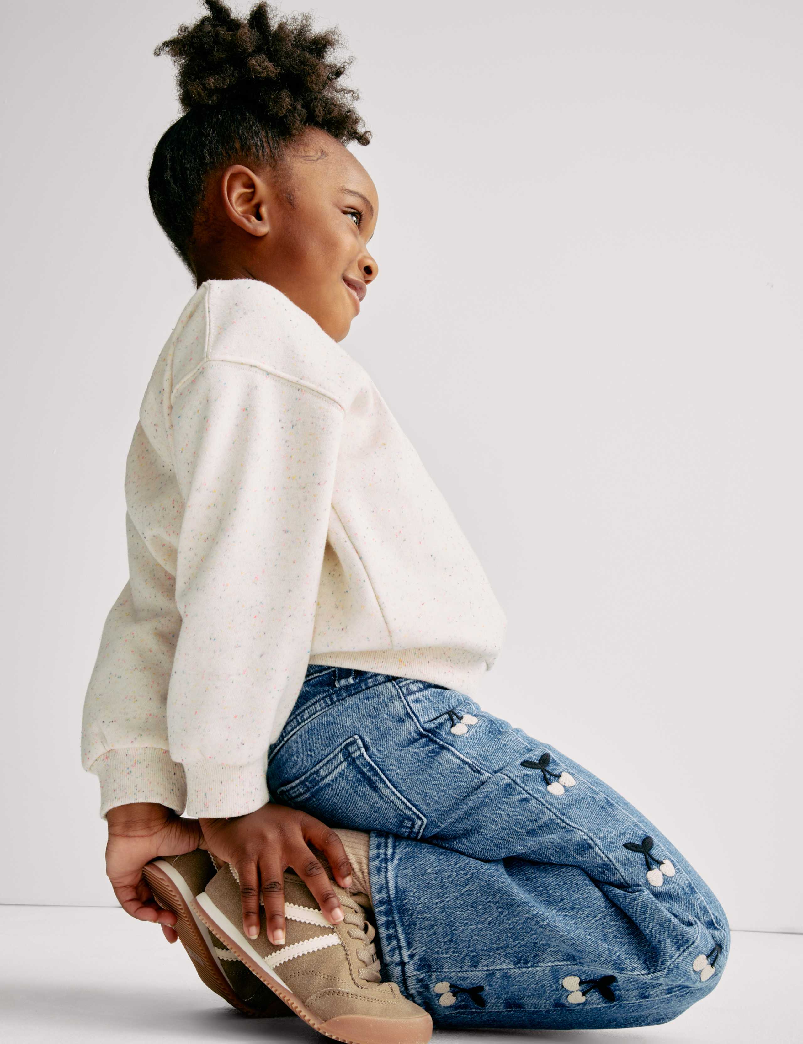 Denim Embroidered Wide Leg Jeans (2-16 Yrs)