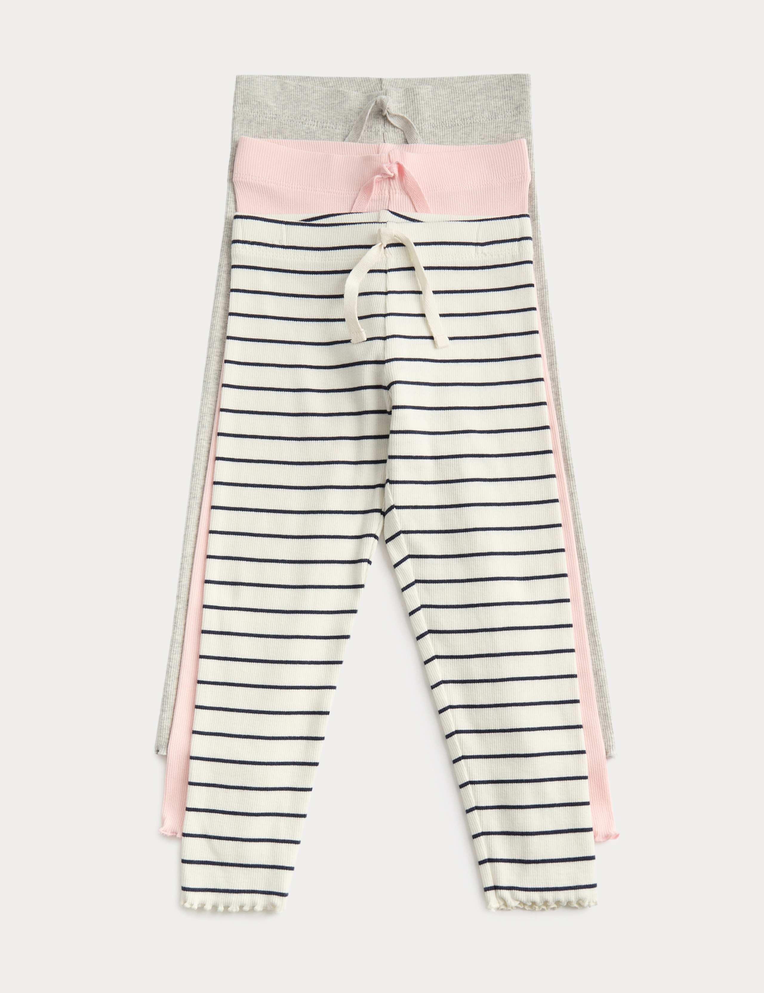 3 Pack Cotton Rich Striped Leggings (2-8 Years)