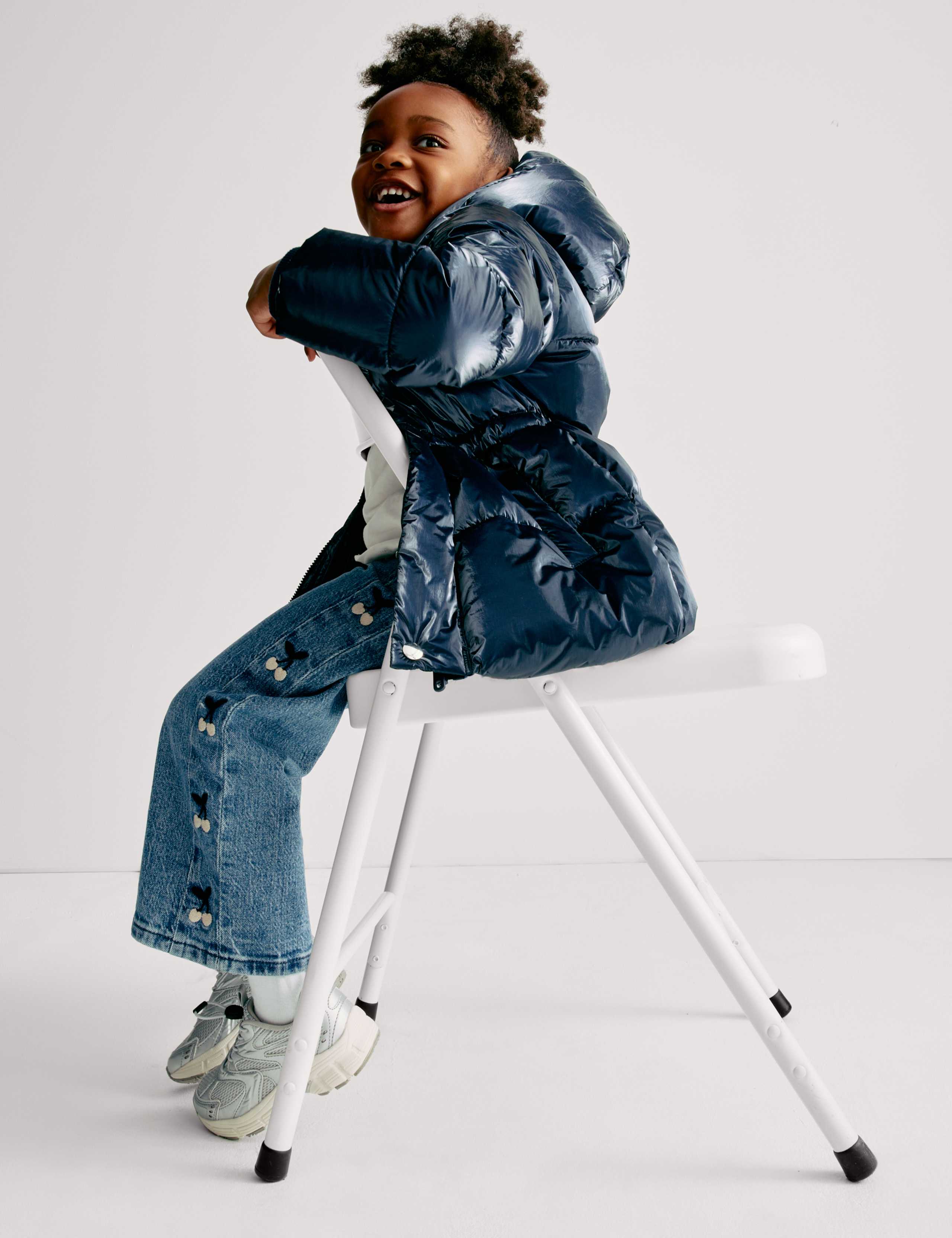 Metallic Waisted Hooded Parka (2-8 Yrs)