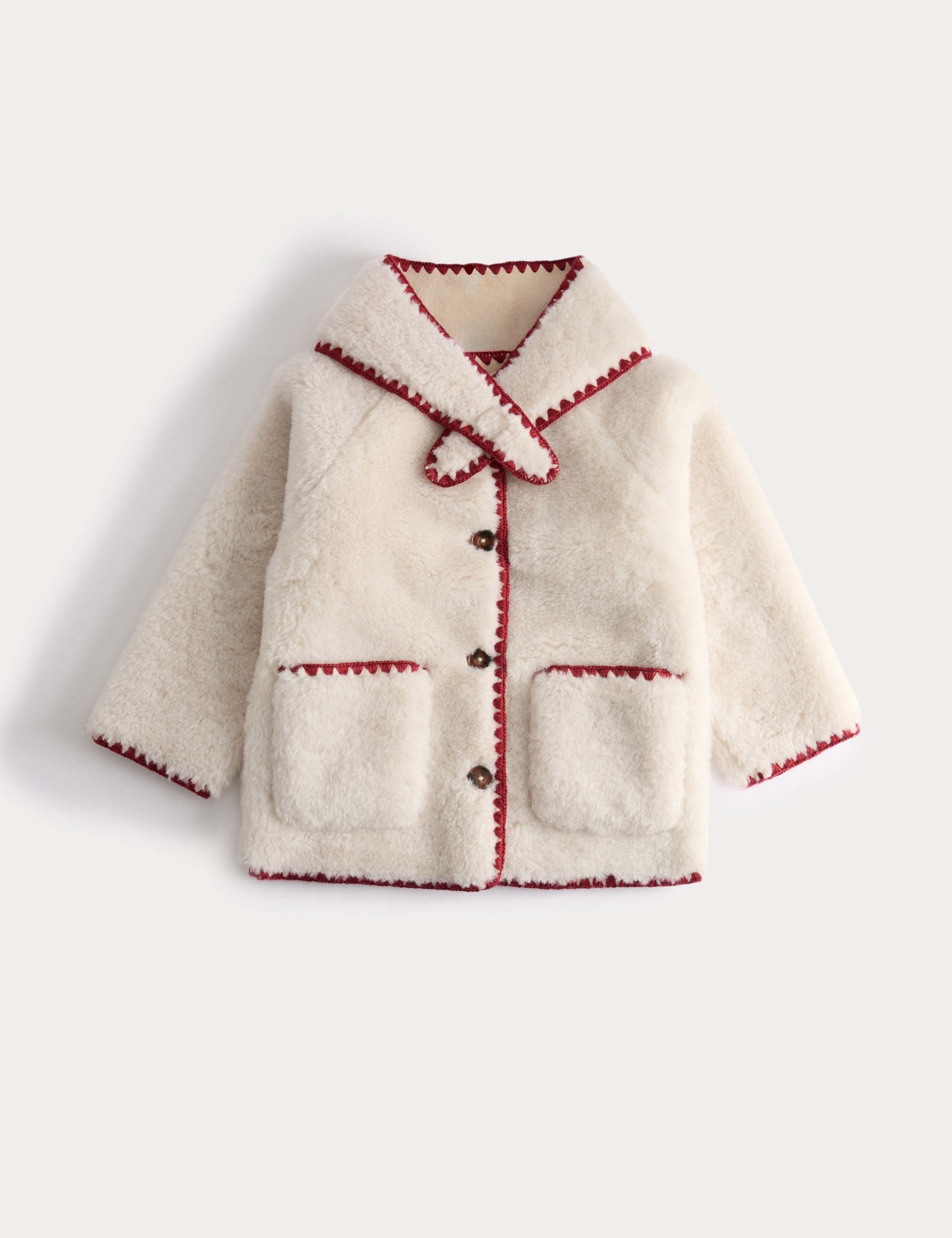 Blanket Stitch Borg Coat (2-10 yrs)