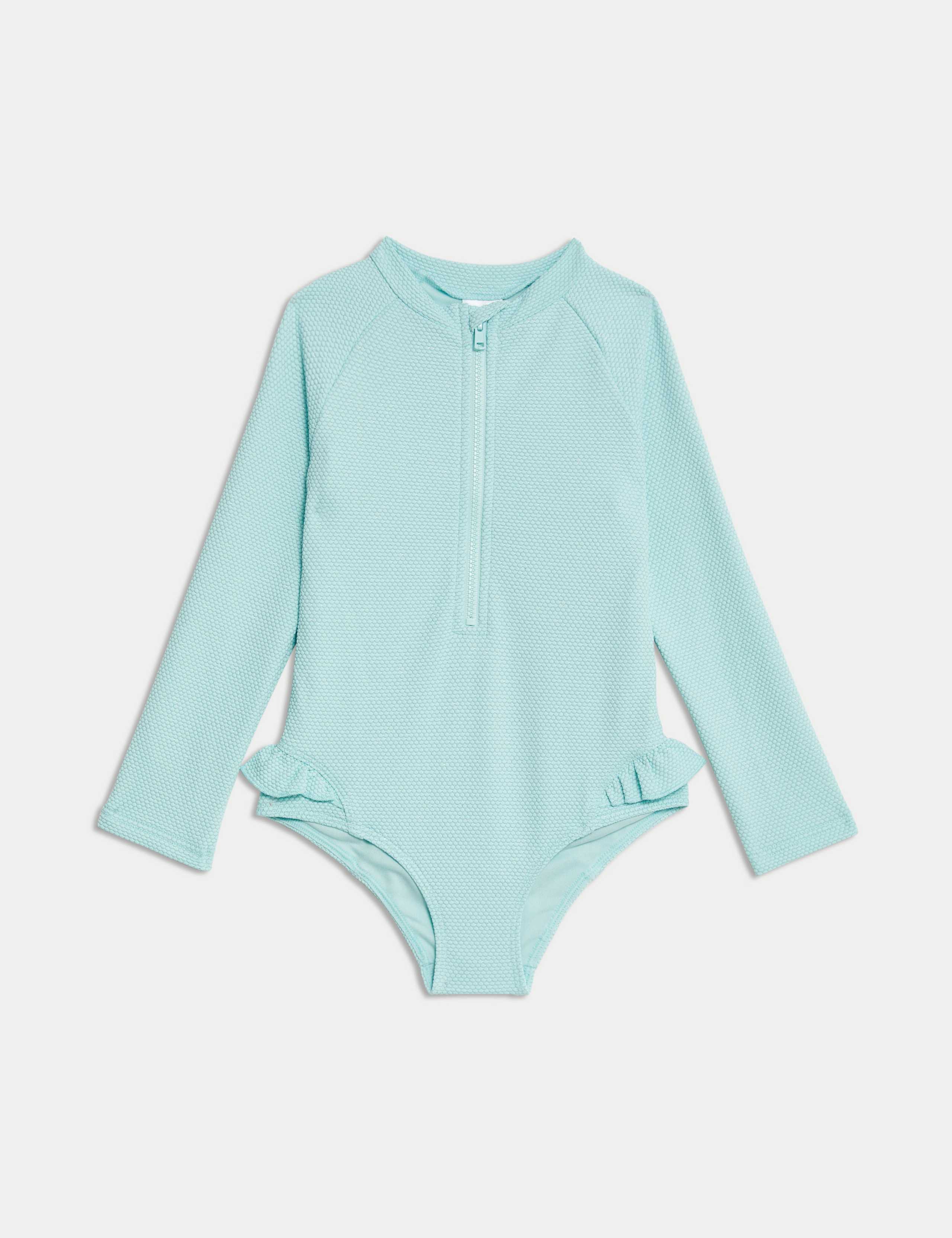 Textured Long Sleeve Swimsuit (2-8 Yrs)