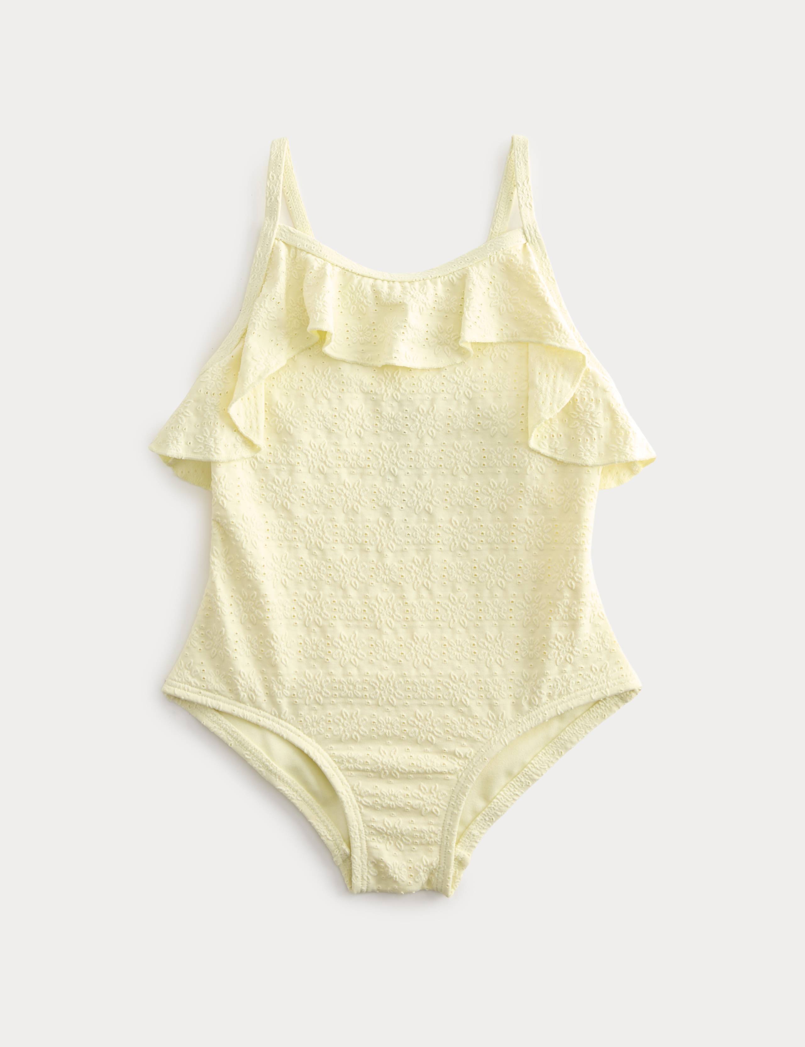 Frill Broderie Swimsuit (2-8 Yrs)
