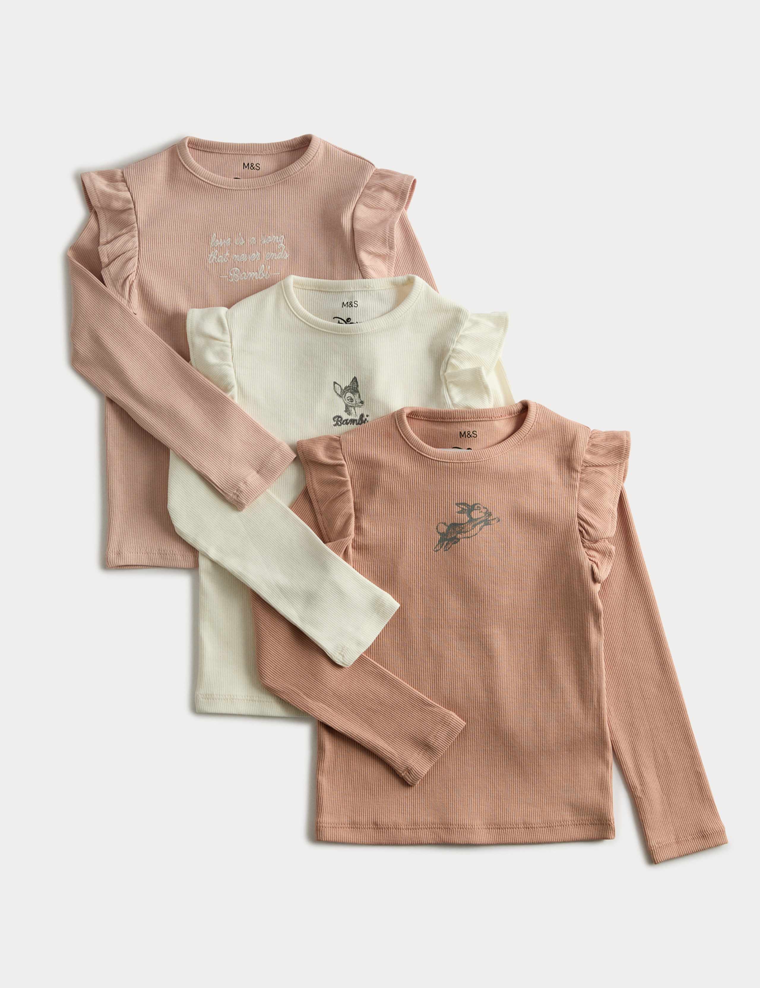 3pk Cotton Rich Bambi™ Tops (2-8 Yrs)