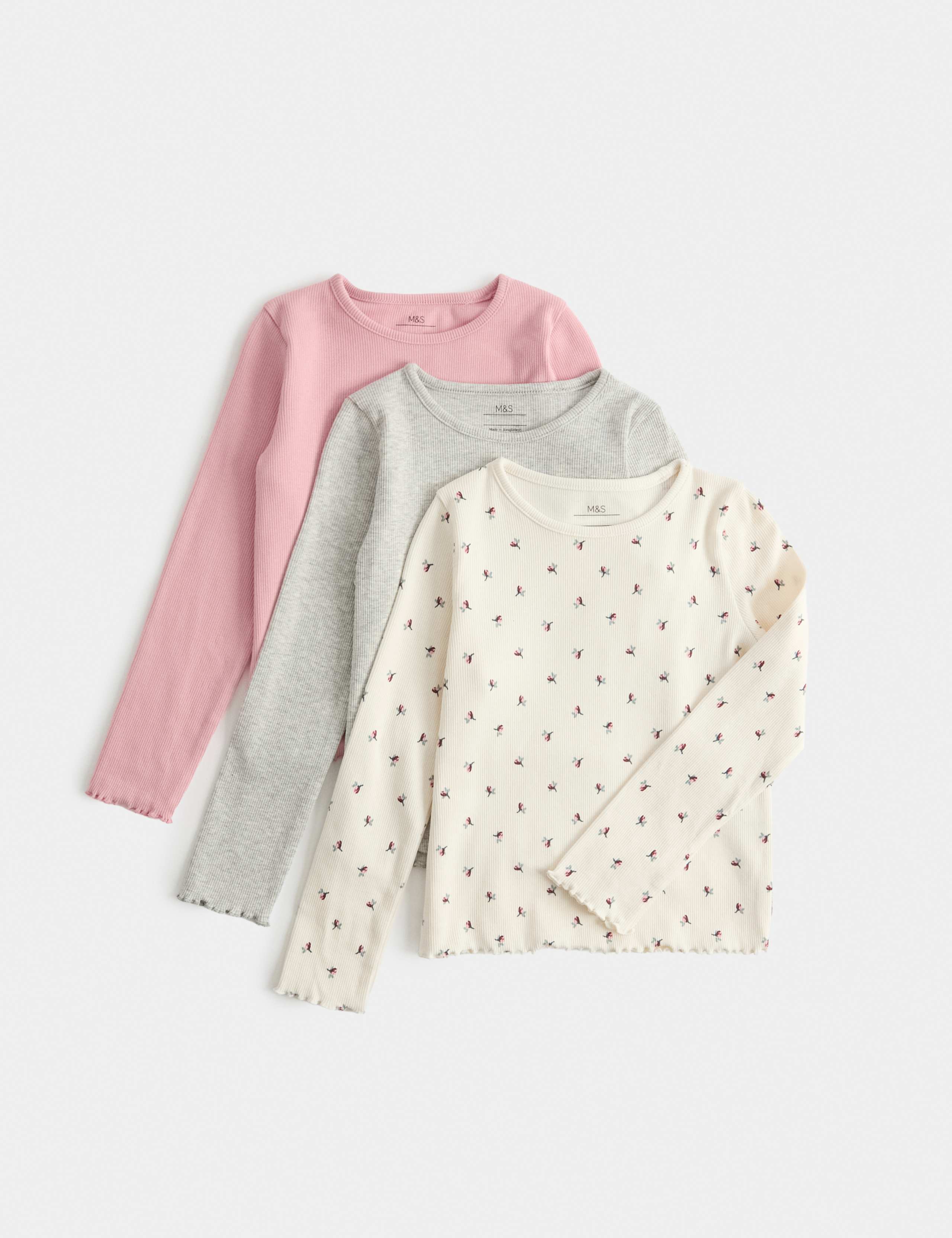 3pk Cotton Rich Floral Tops