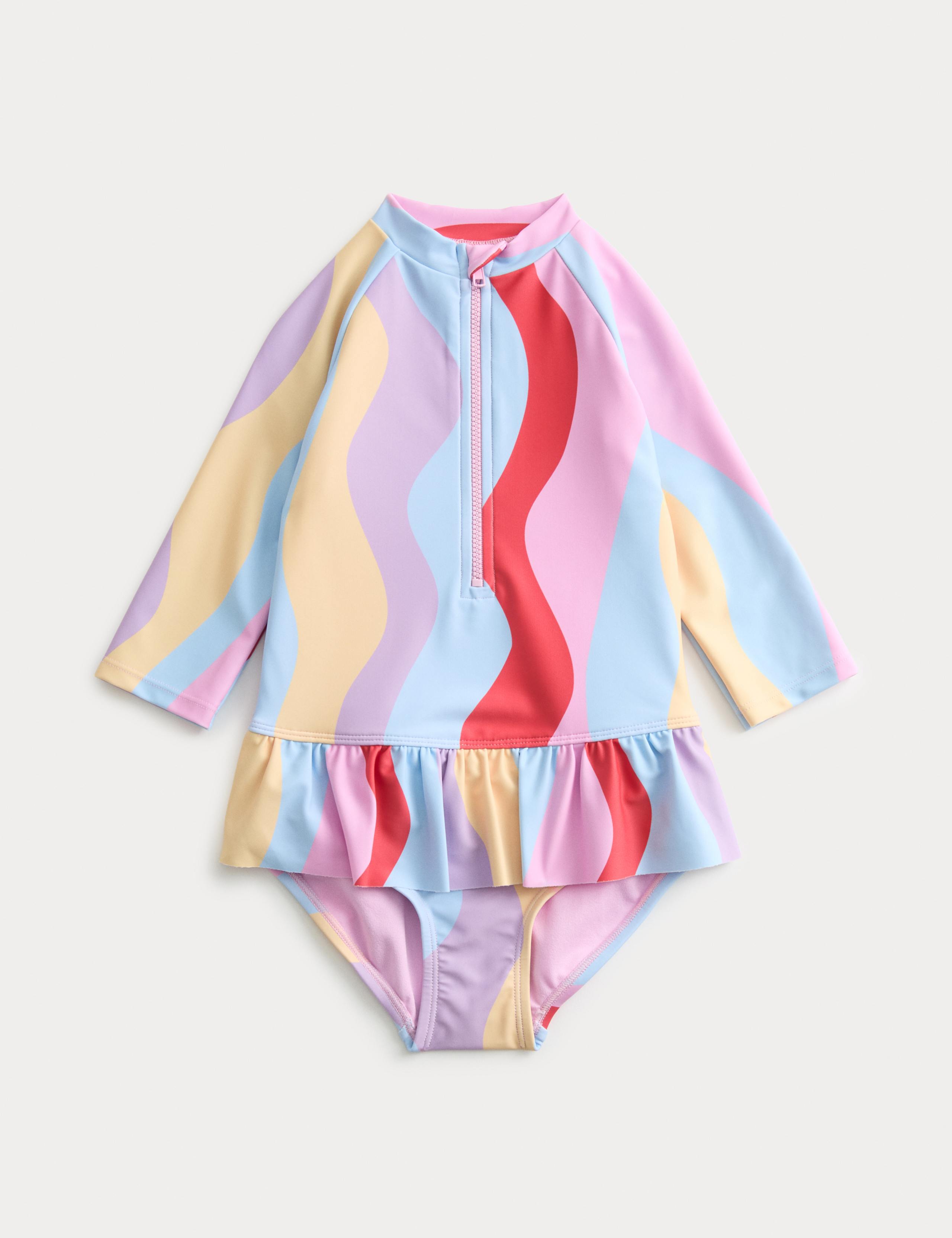 Wave Print Swimsuit (2-8 Years)