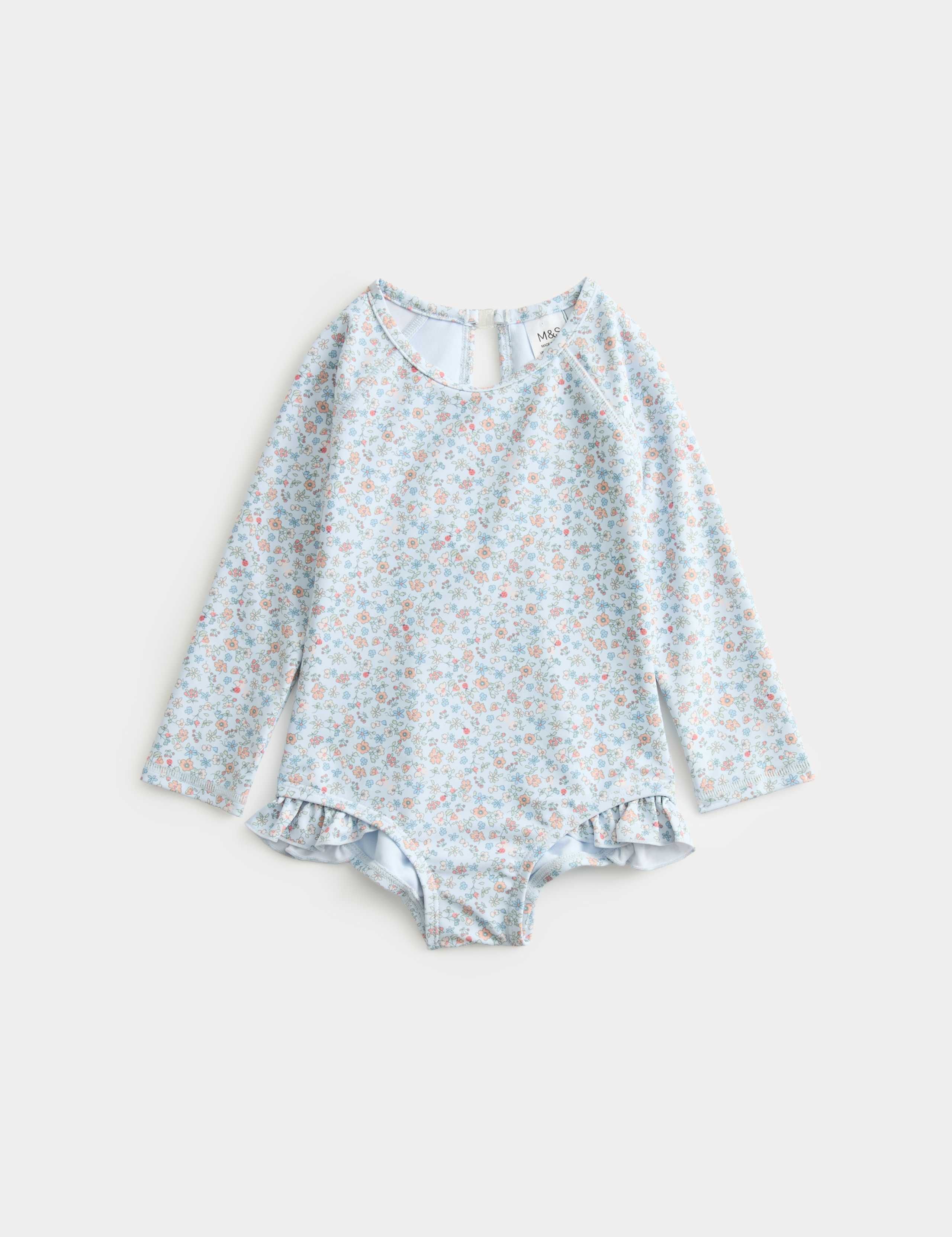 Ditsy Floral Long Sleeve Swimsuit (0-18 Mths)