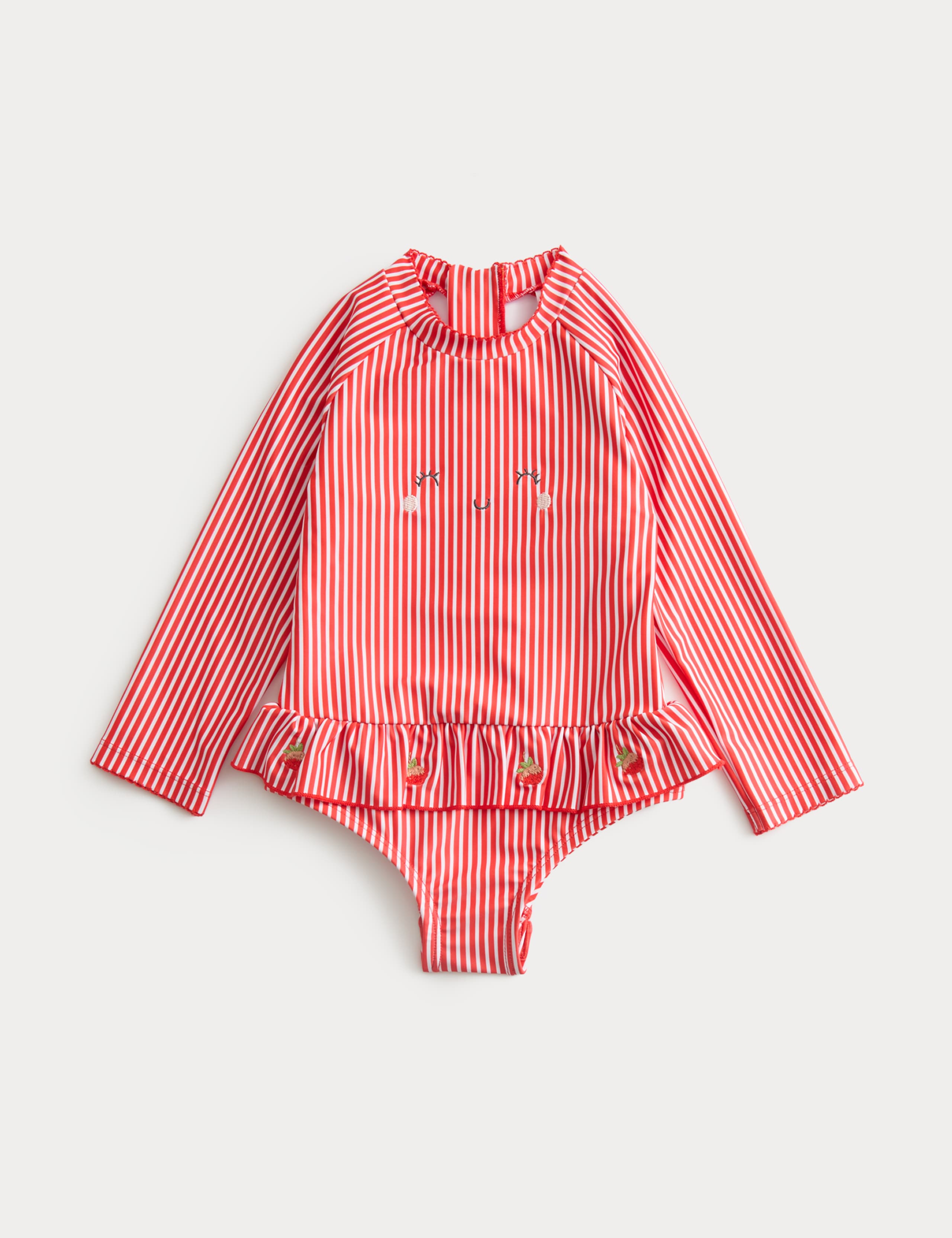 Strawberry Stripe Long Sleeve Swimsuit (0-3 Yrs)