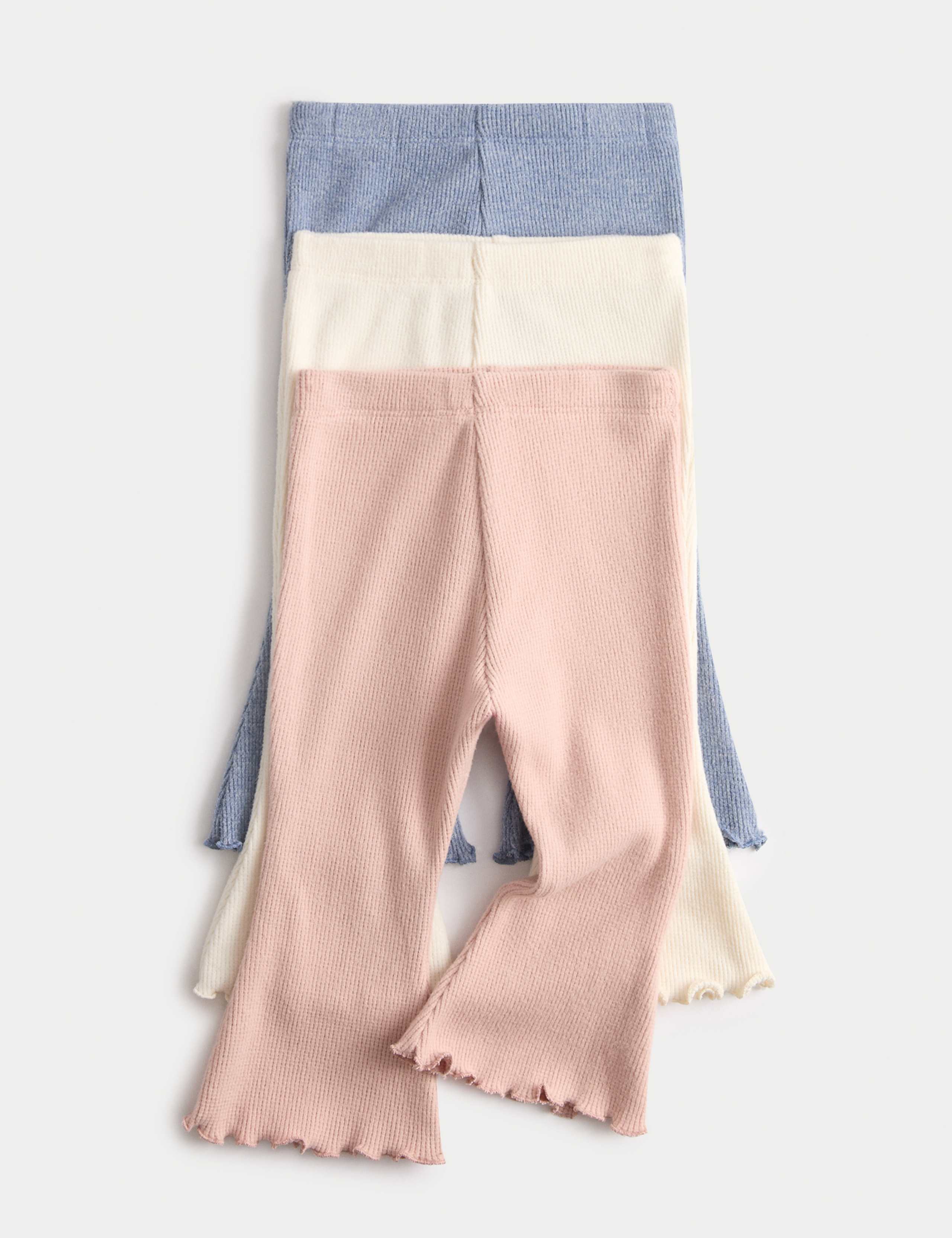 3pk Waffle Kickflare Leggings (0-3 Yrs)