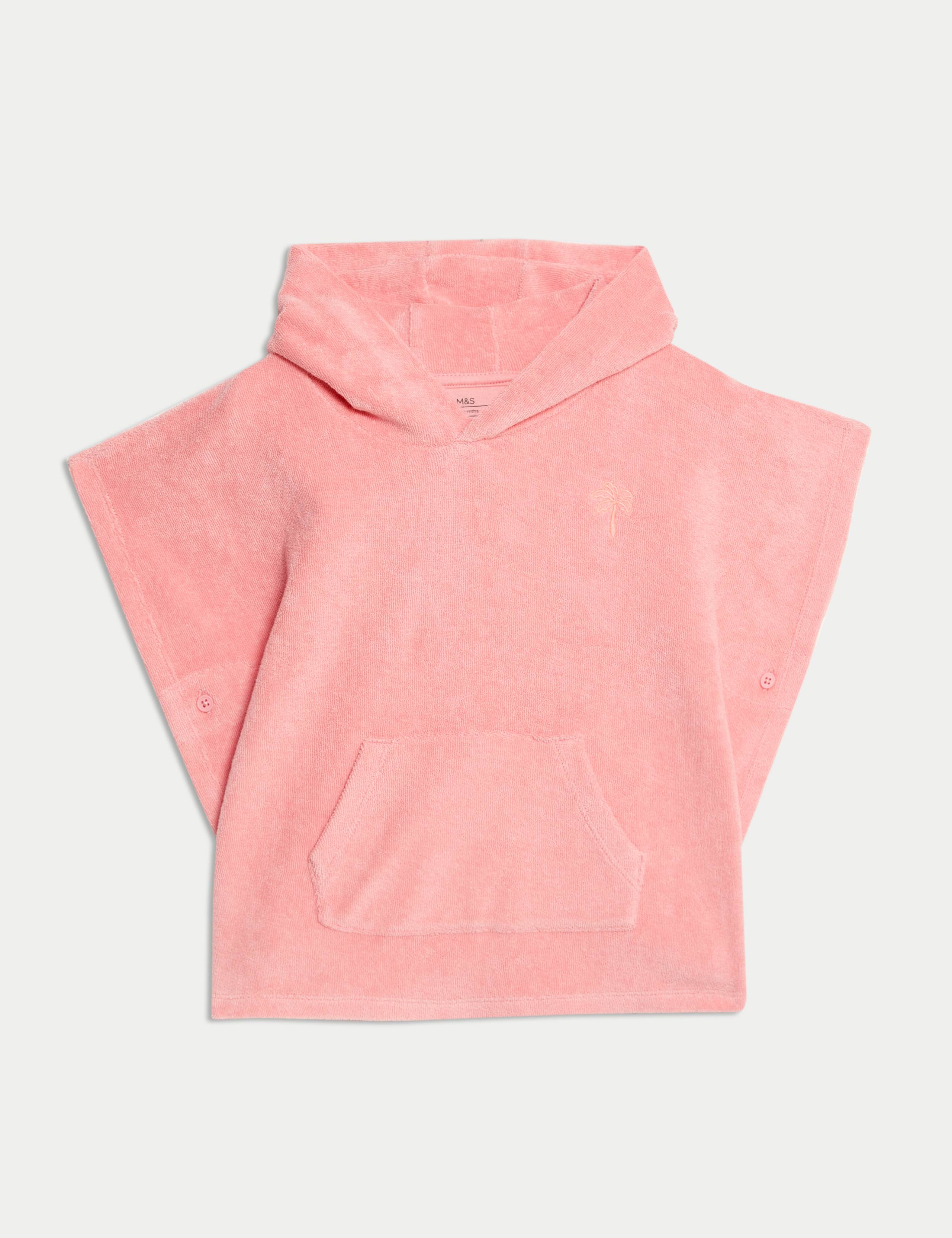 Pure Cotton Towelling Hooded Palm Poncho (0-3 Yrs)
