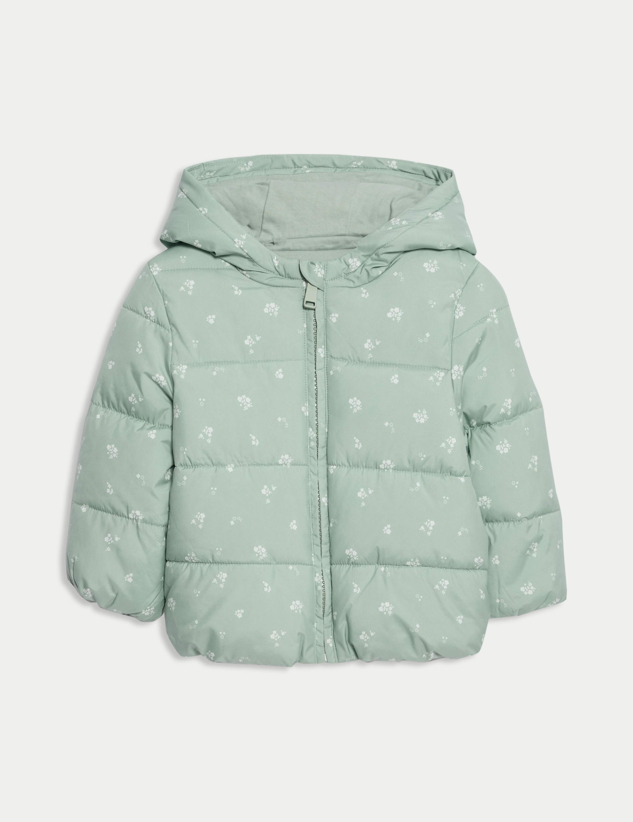 Ditsy Print Padded Hooded Lightweight Coat (0-3 Yrs)