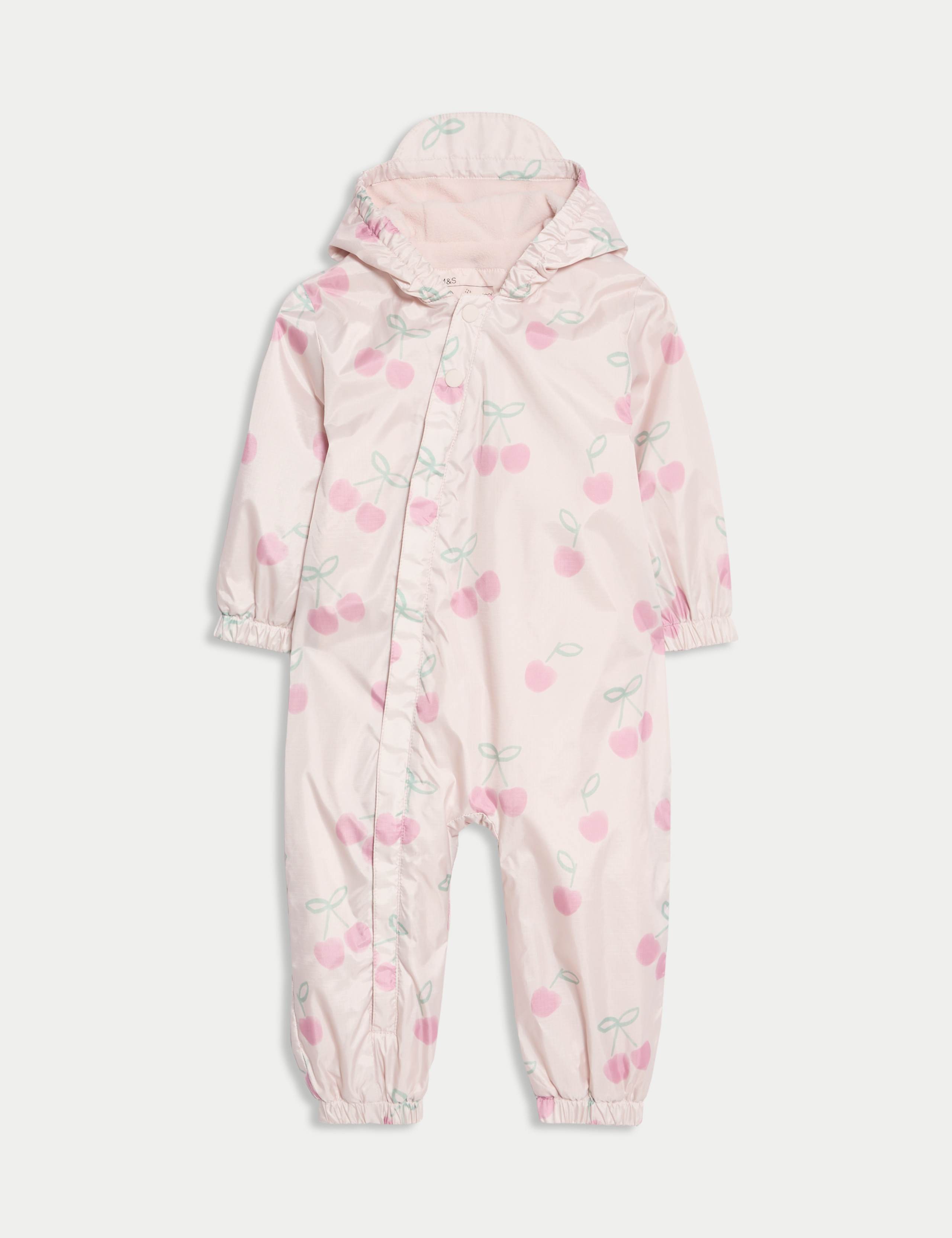 Cherry Print Puddlesuit (0-1 Yrs)
