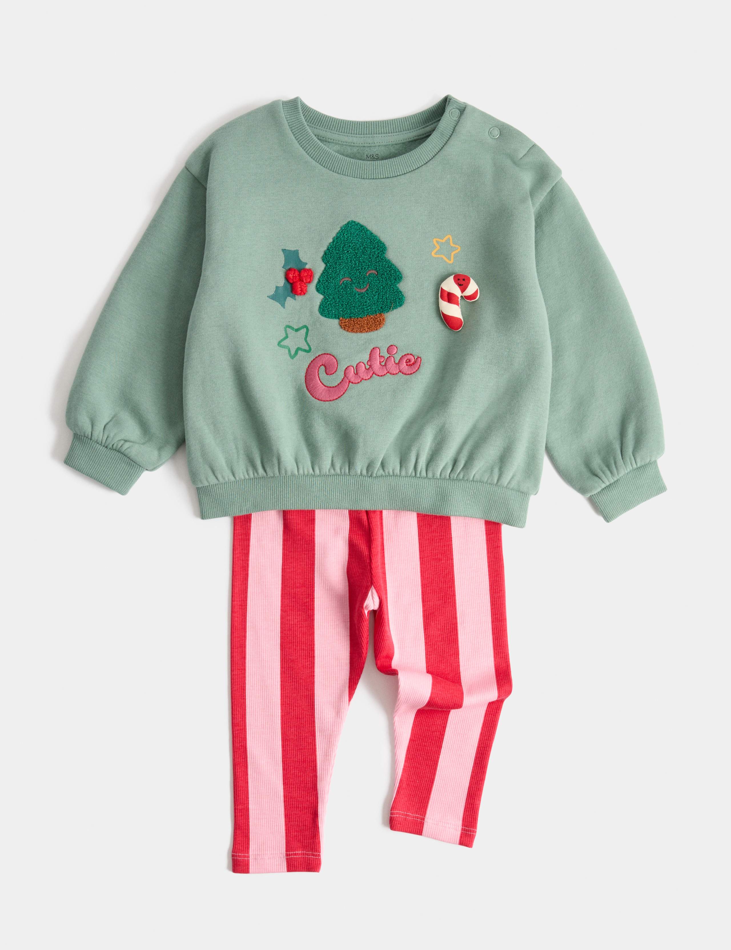 Cotton Rich Christmas Top & Bottom Outfit