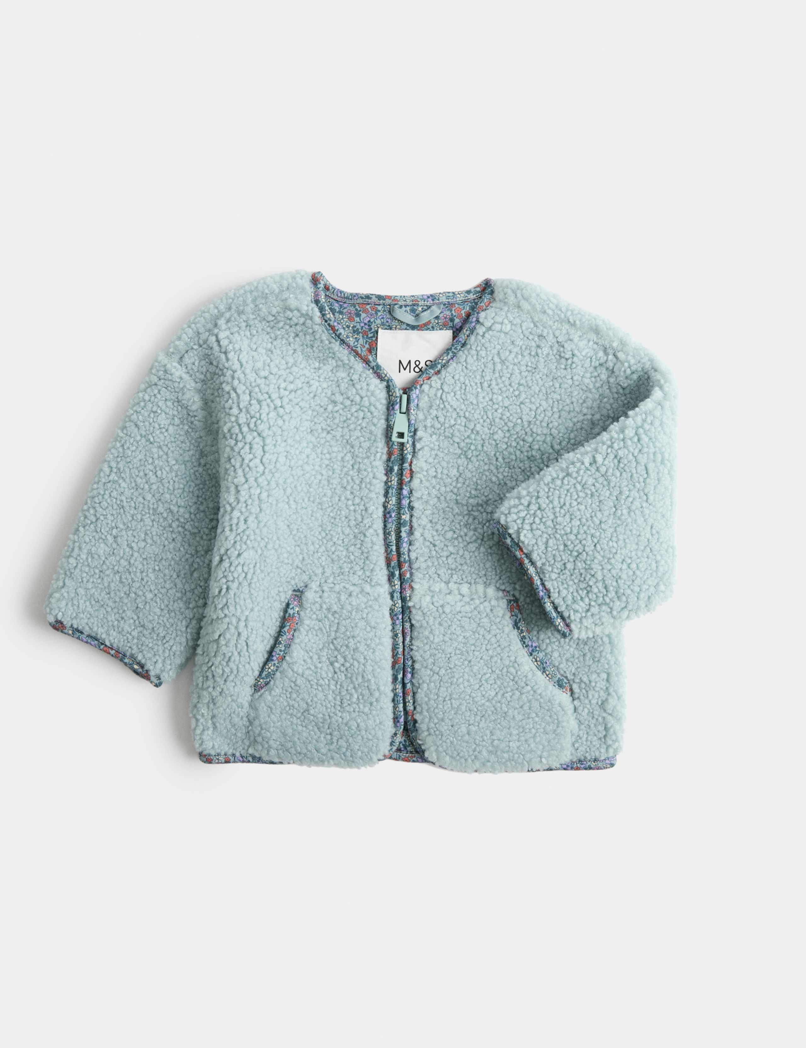 Borg Floral Trim Jacket (0-5 Yrs)