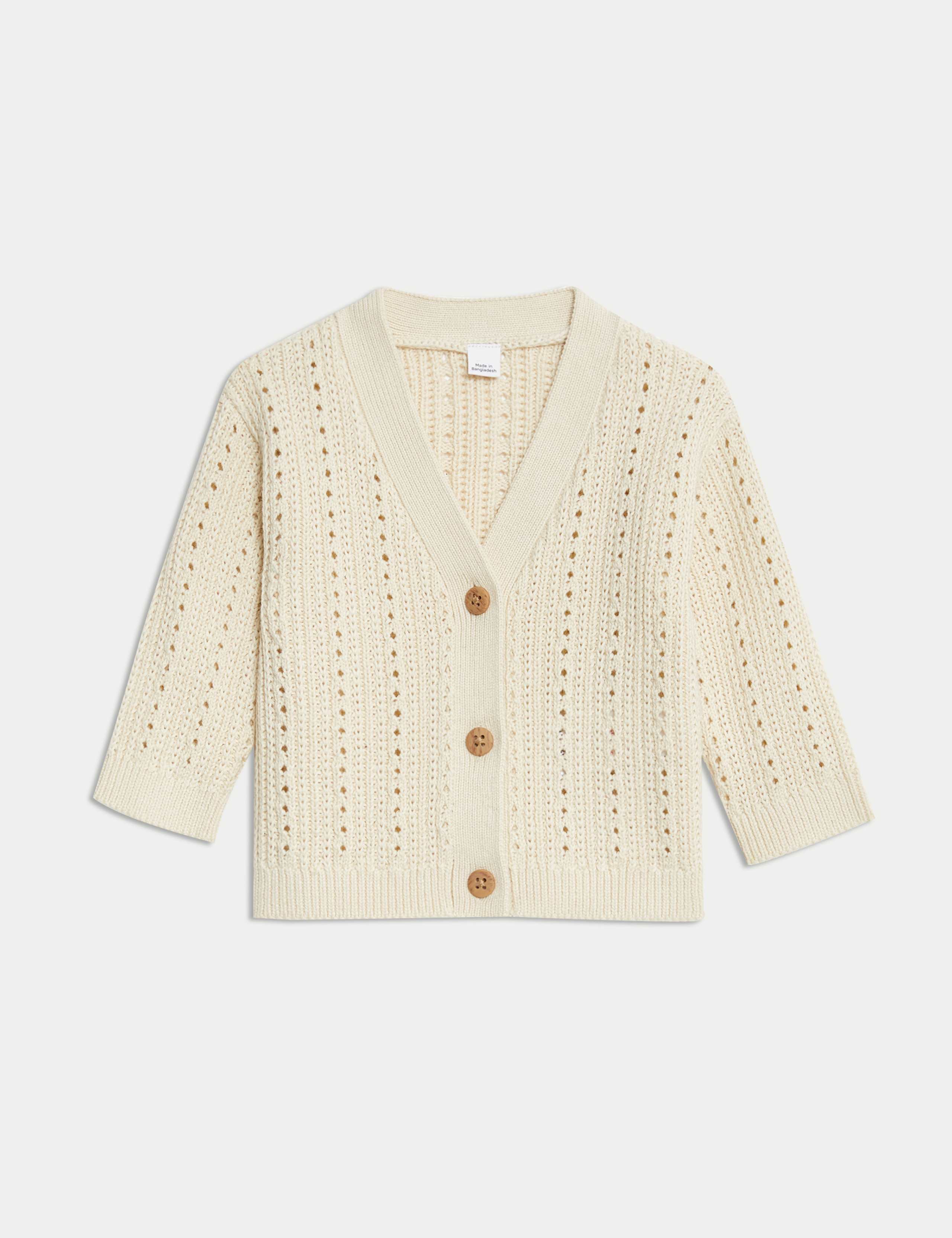 Pure Cotton Knitted Cardigan (0-3 Yrs)