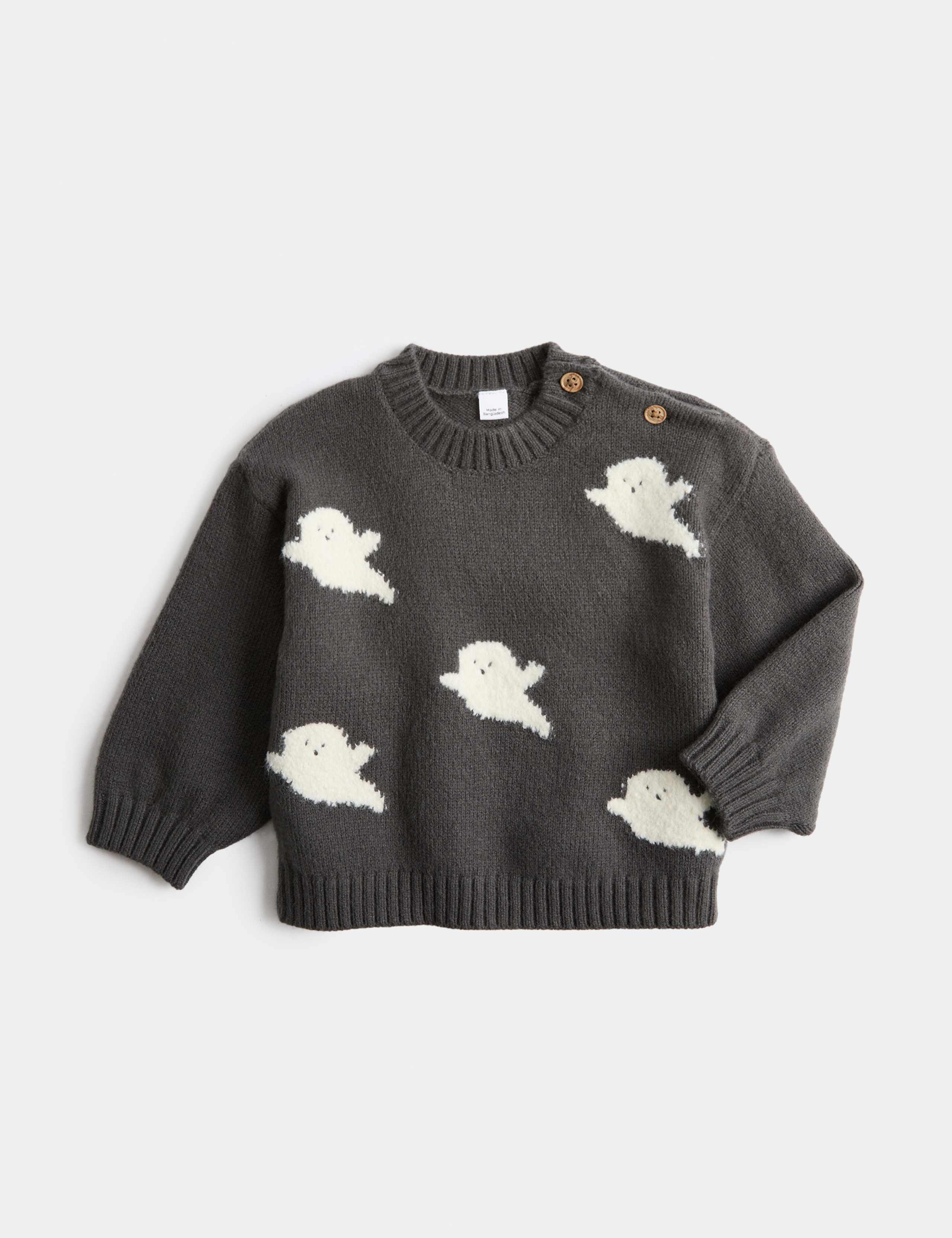 Cotton Rich Halloween Ghost Knitted Jumper (0-5 Yrs)