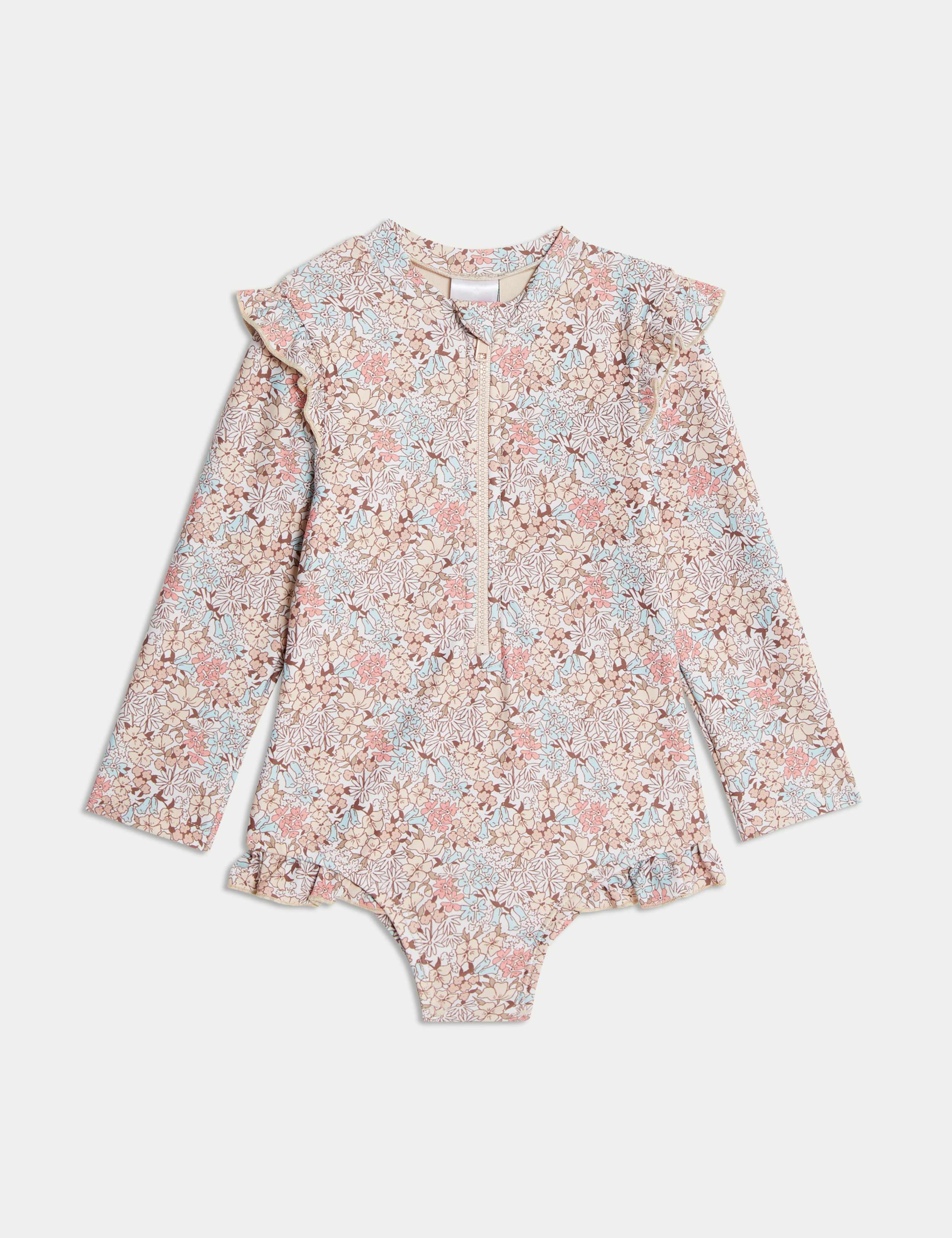 Mini Me Floral Zip Long Sleeve Swimsuit (0-3 Yrs)