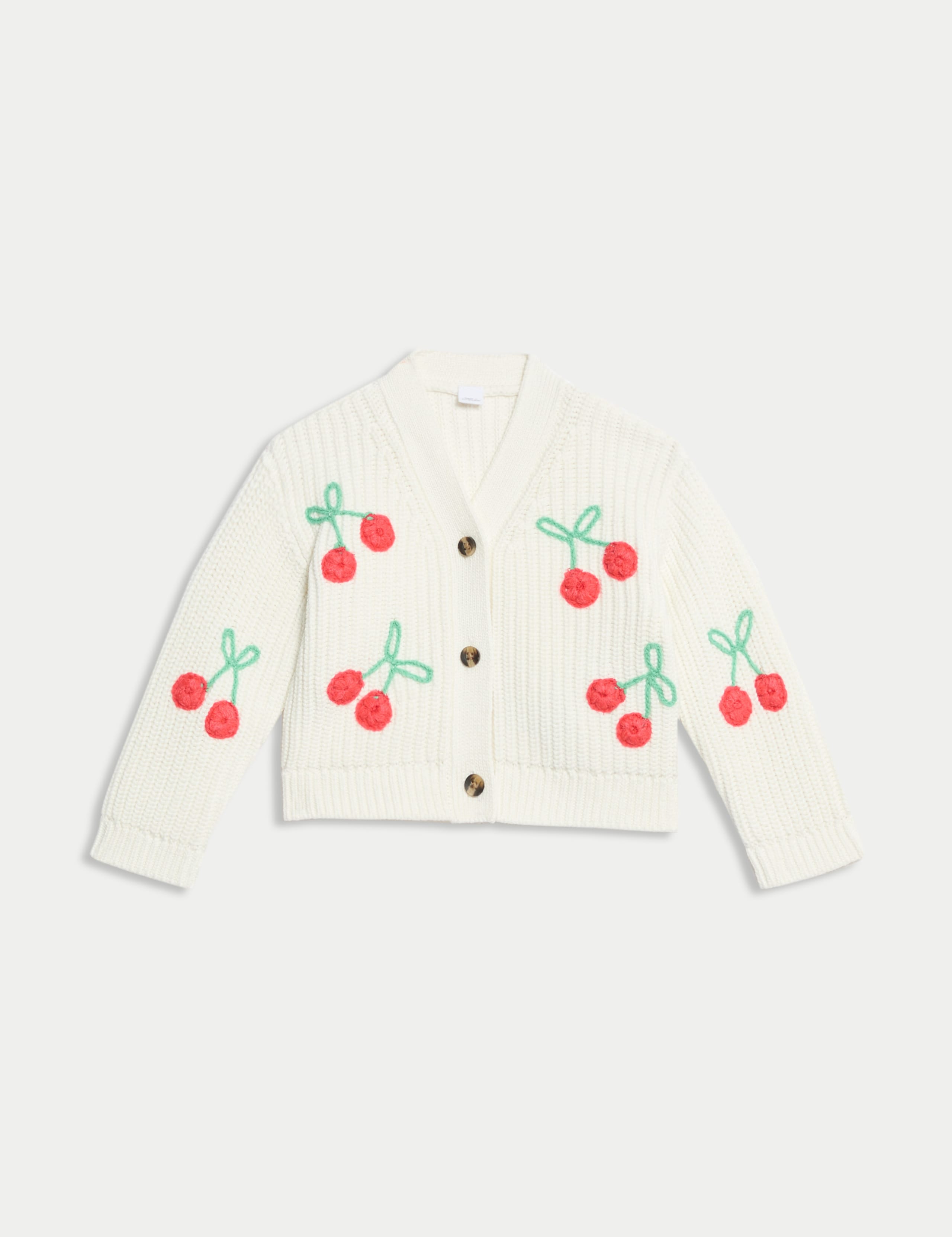 Pure Cotton Knitted Cherry Cardigan (0-6 Yrs)