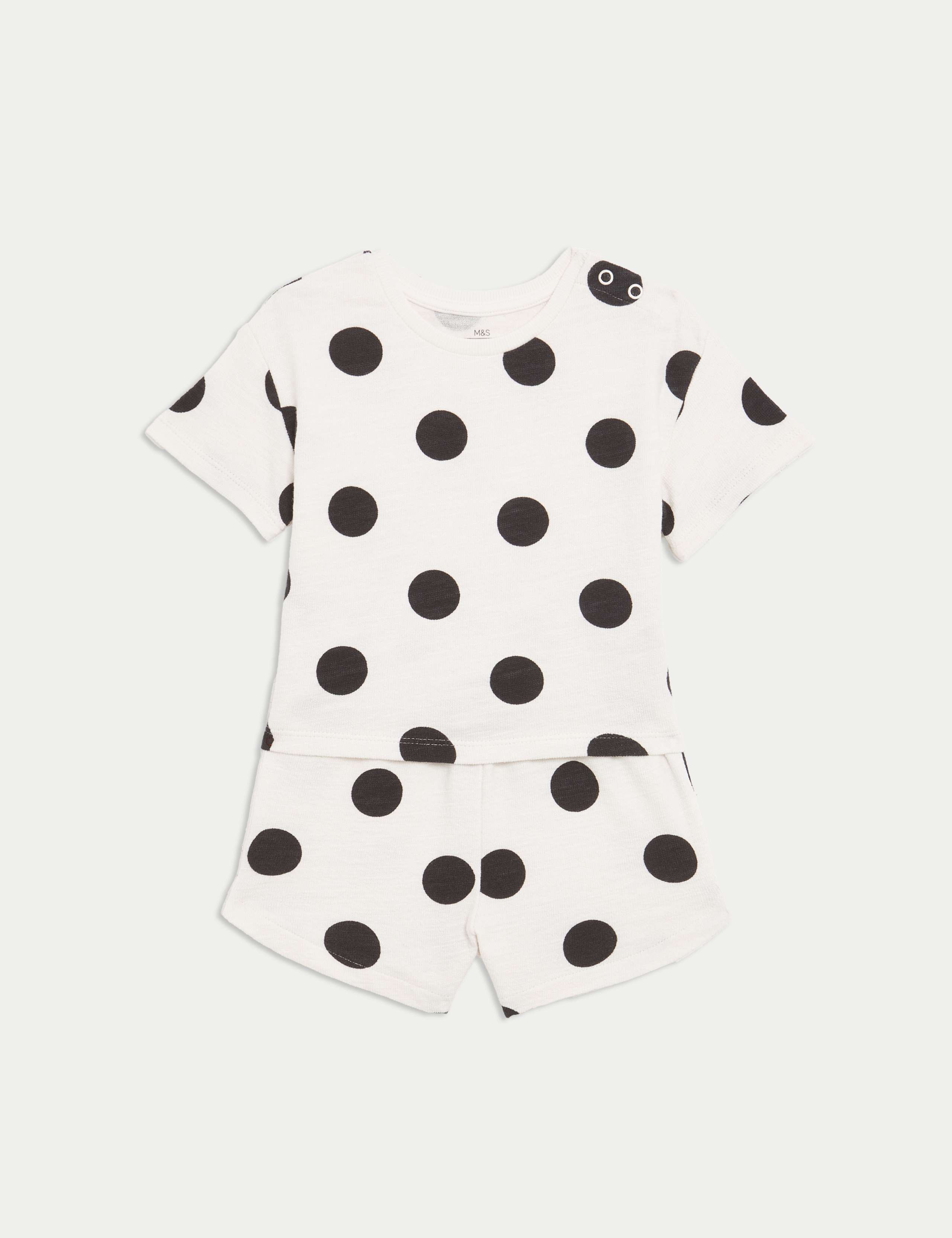 2pc Pure Cotton Spot Shorts & T-Shirt Set (0-3 Yrs)