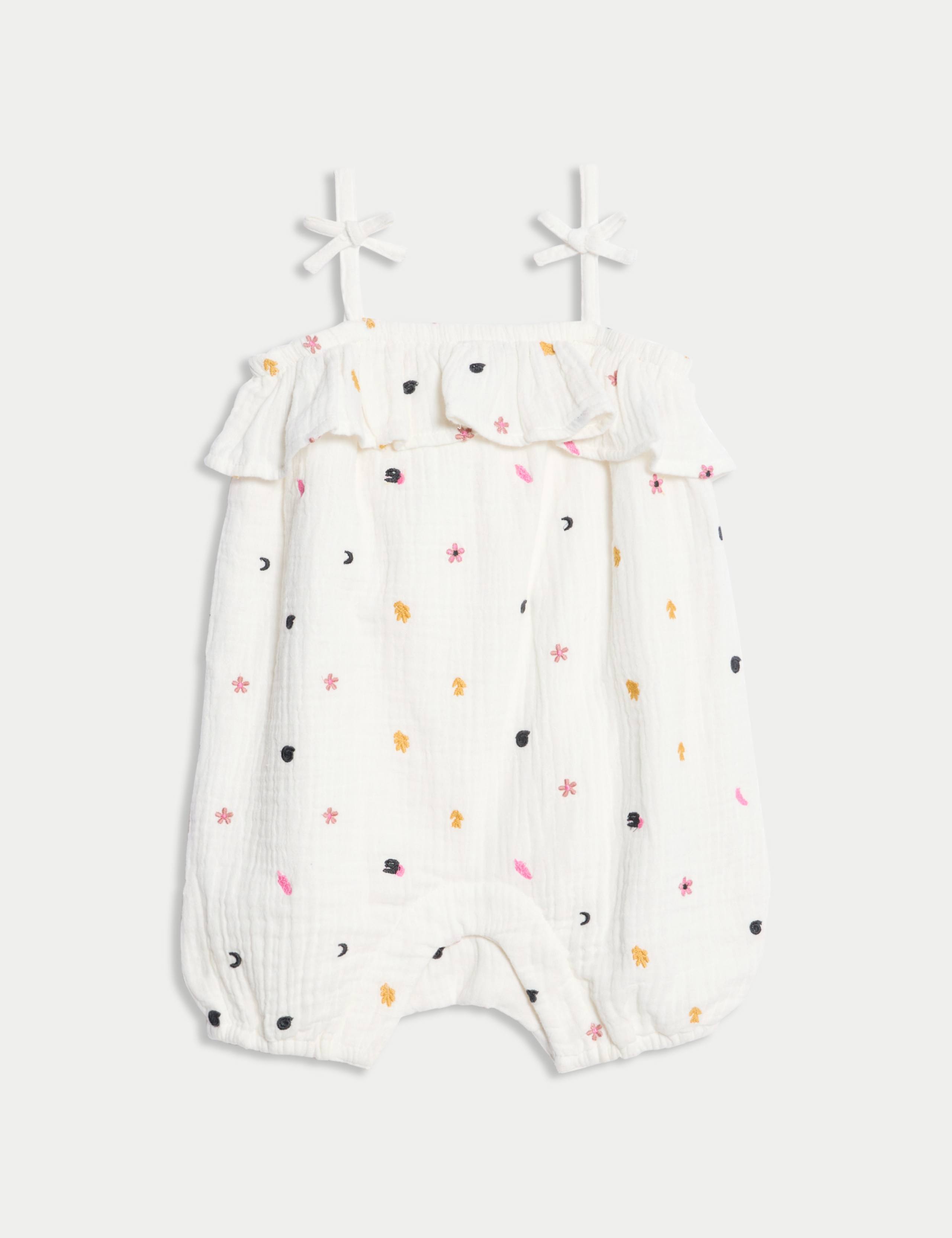 Pure Cotton Embroidered Romper (0-3 Yrs)