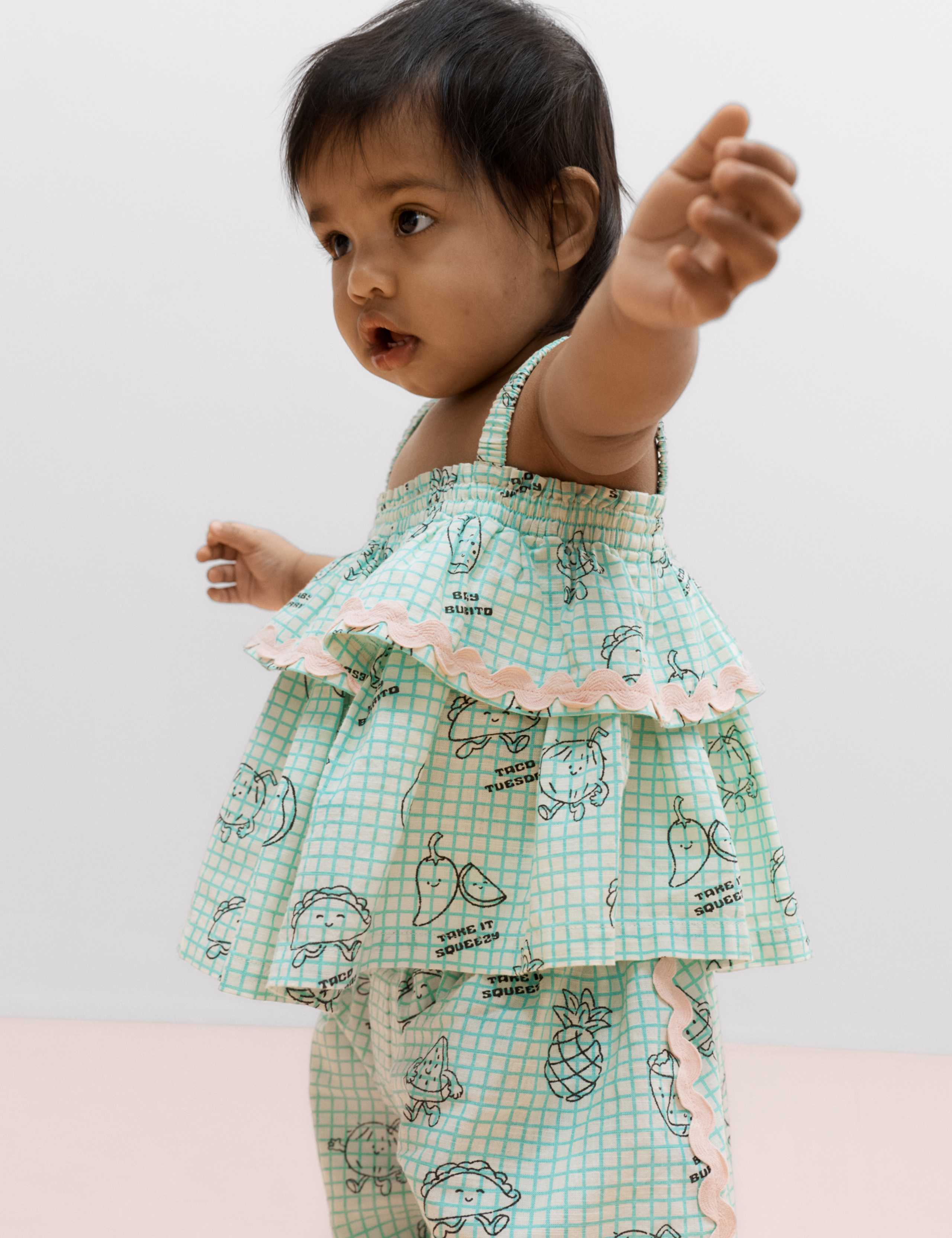 2 Piece Pure Cotton Taco Top & Trouser Outfit (0-5 Years)