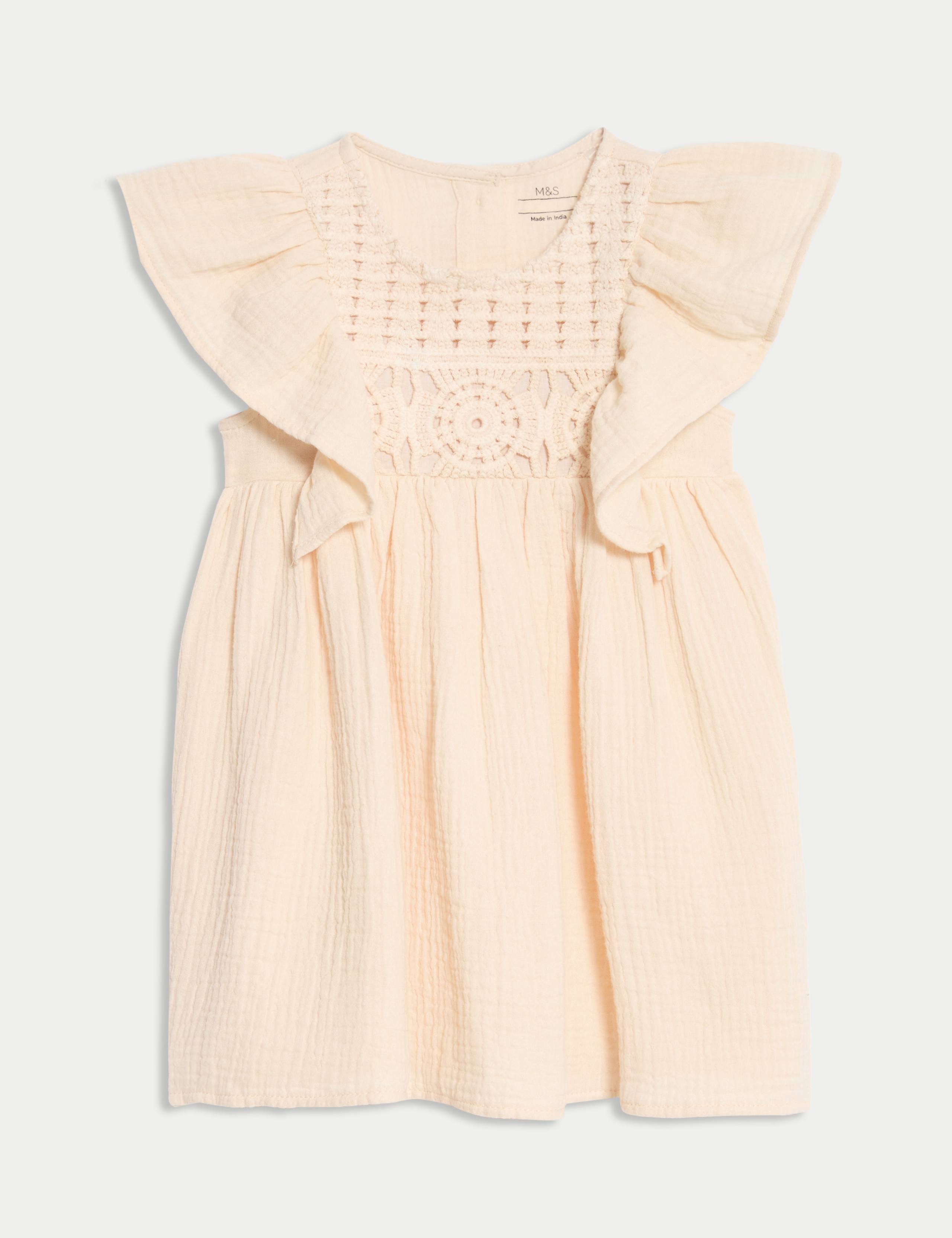 Pure Cotton Woven Dress (0-6 Yrs)
