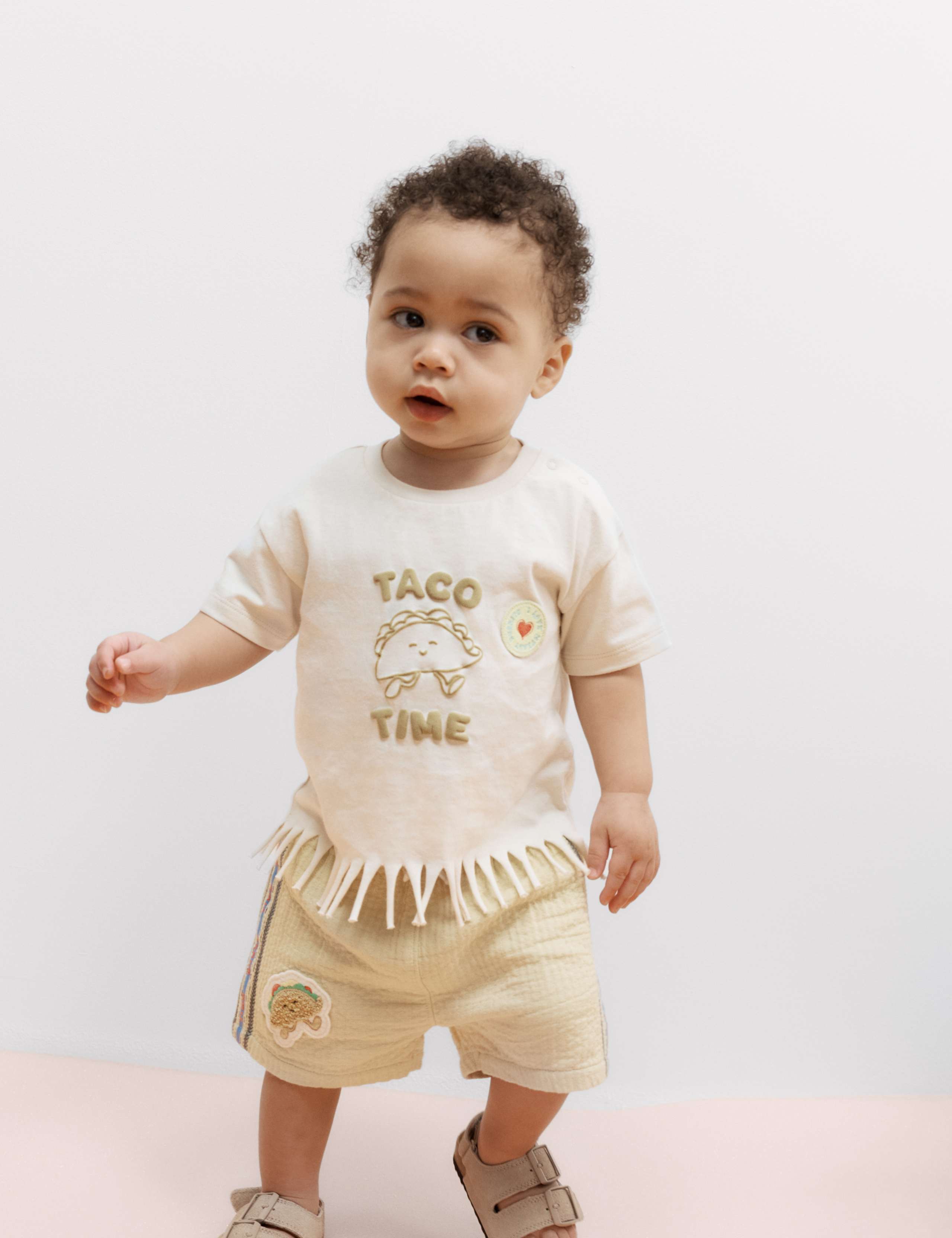 Pure Cotton Taco Fringe T-shirt and Shorts (0-5 Yrs)