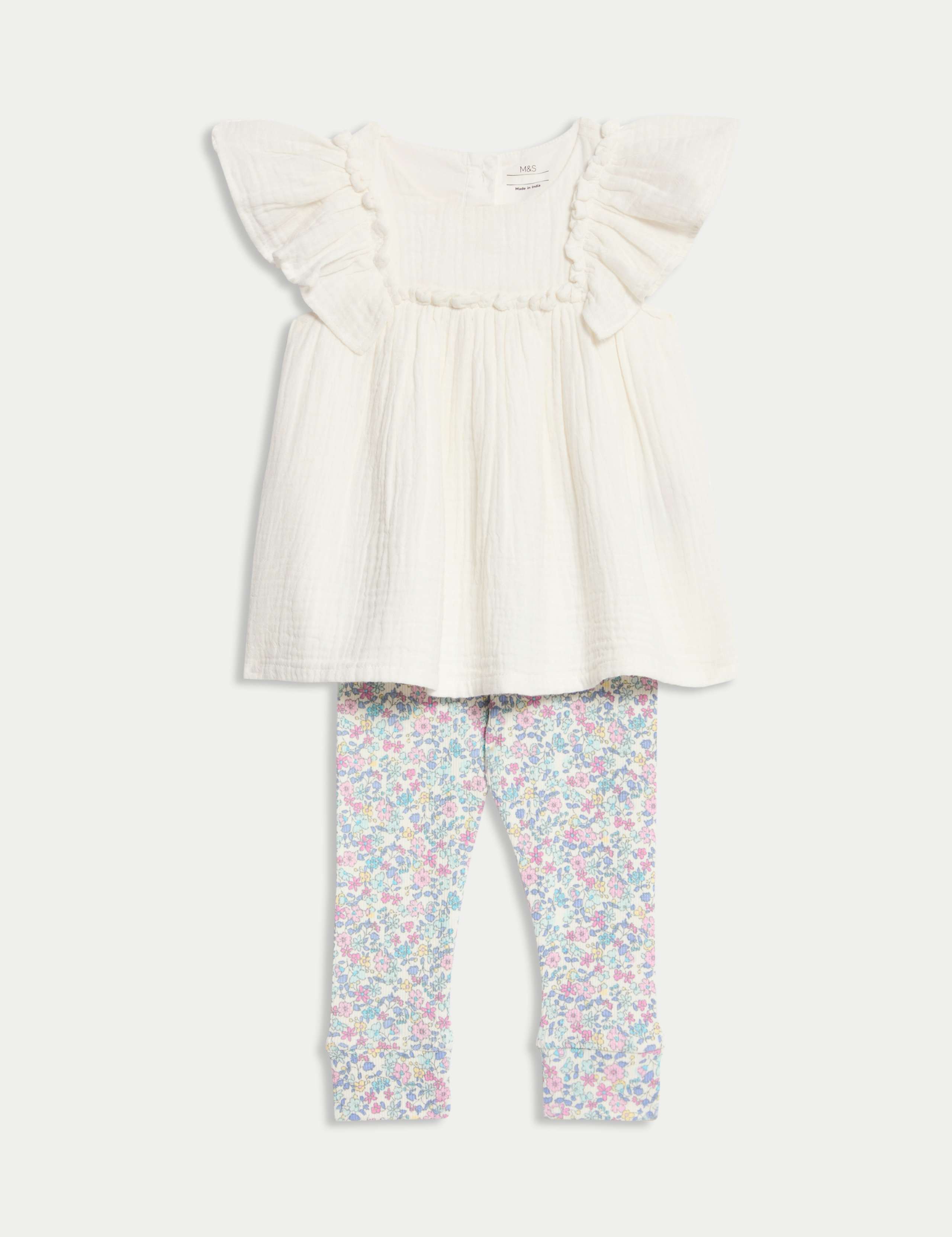 2pc Pure Cotton Ditsy Leggings Outfit (0-3 Yrs)