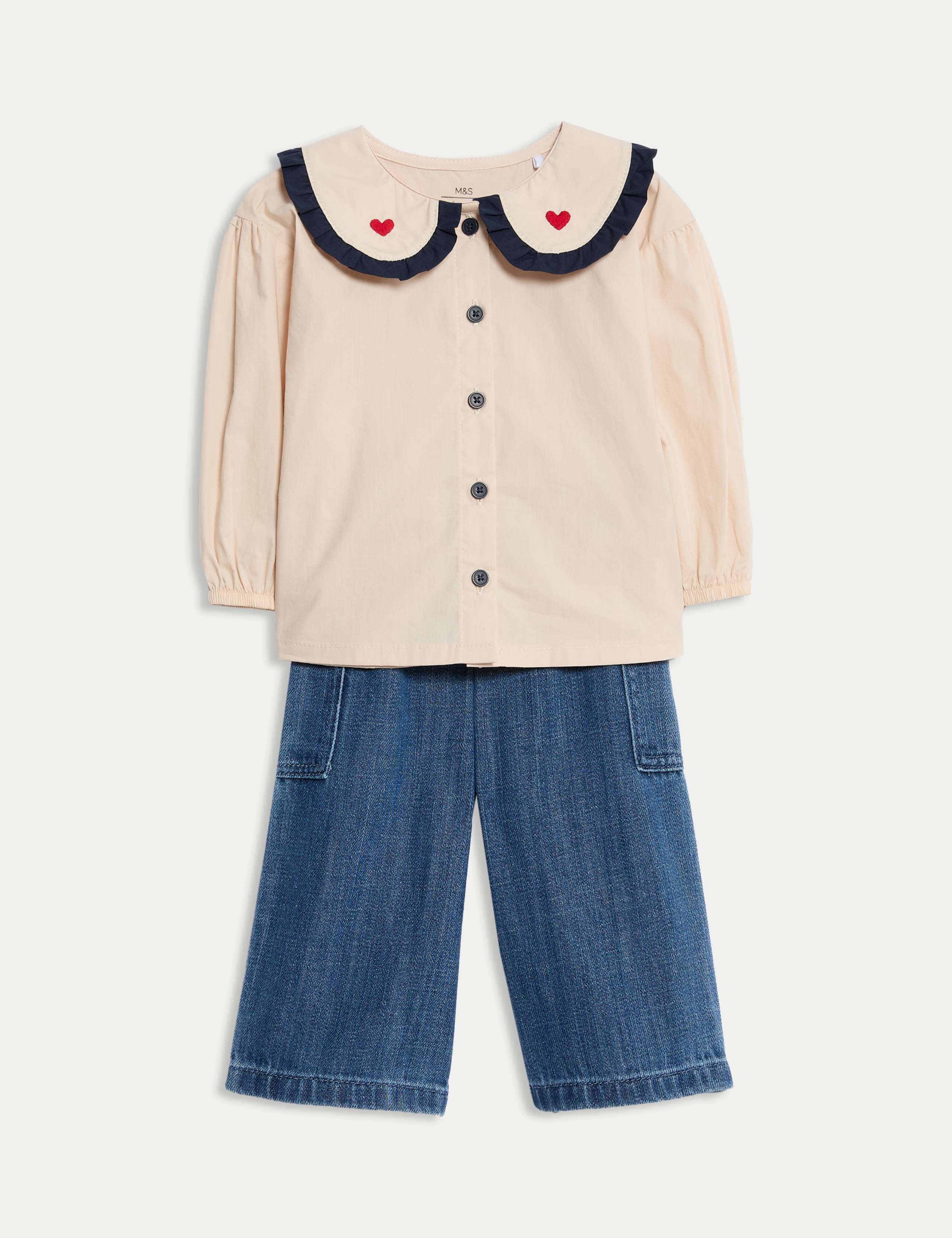 2pc Pure Cotton Heart Outfit (0 Mths - 6 Yrs)