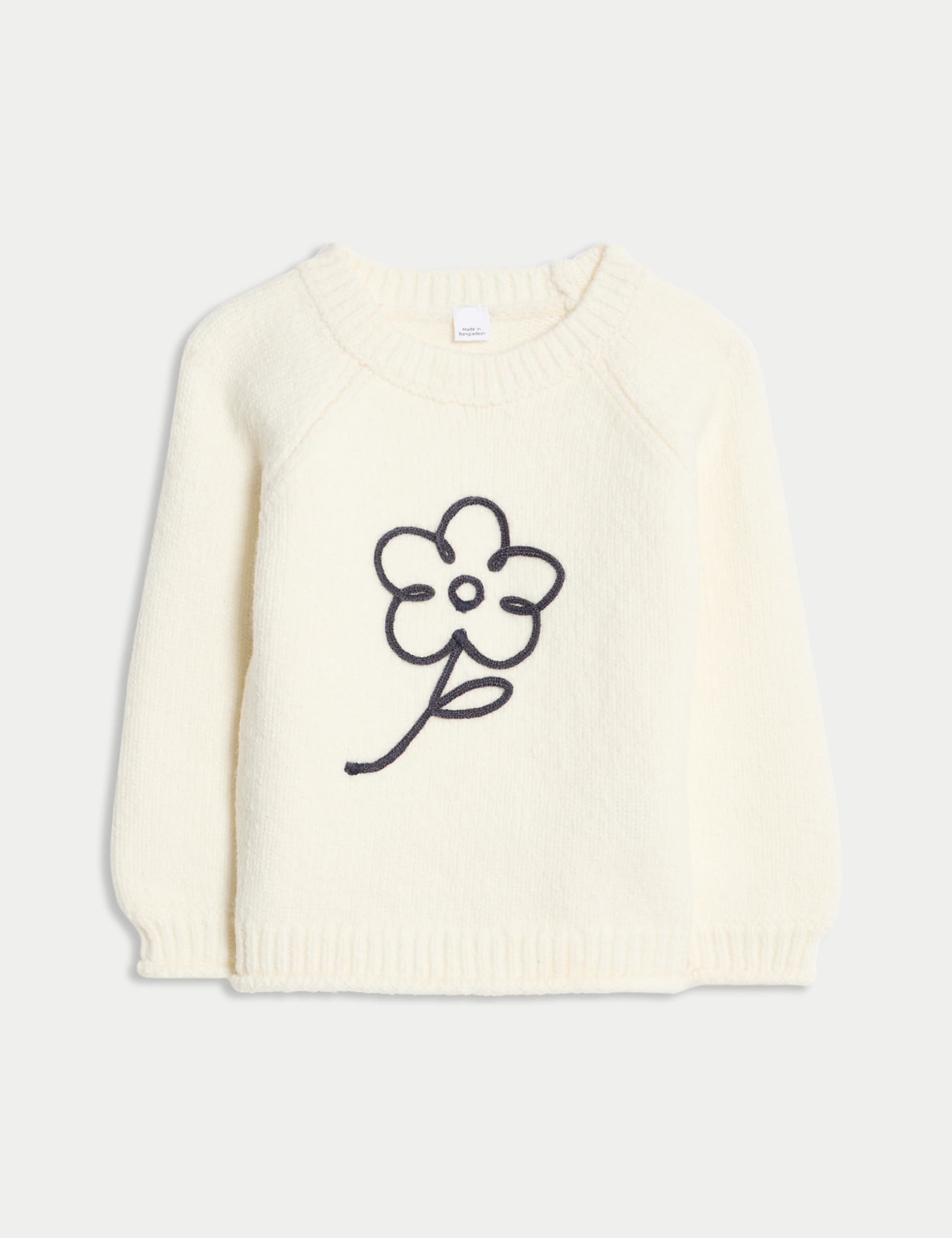 Cotton Rich Flower Embroidered Jumper (0 Mths-6 Yrs)