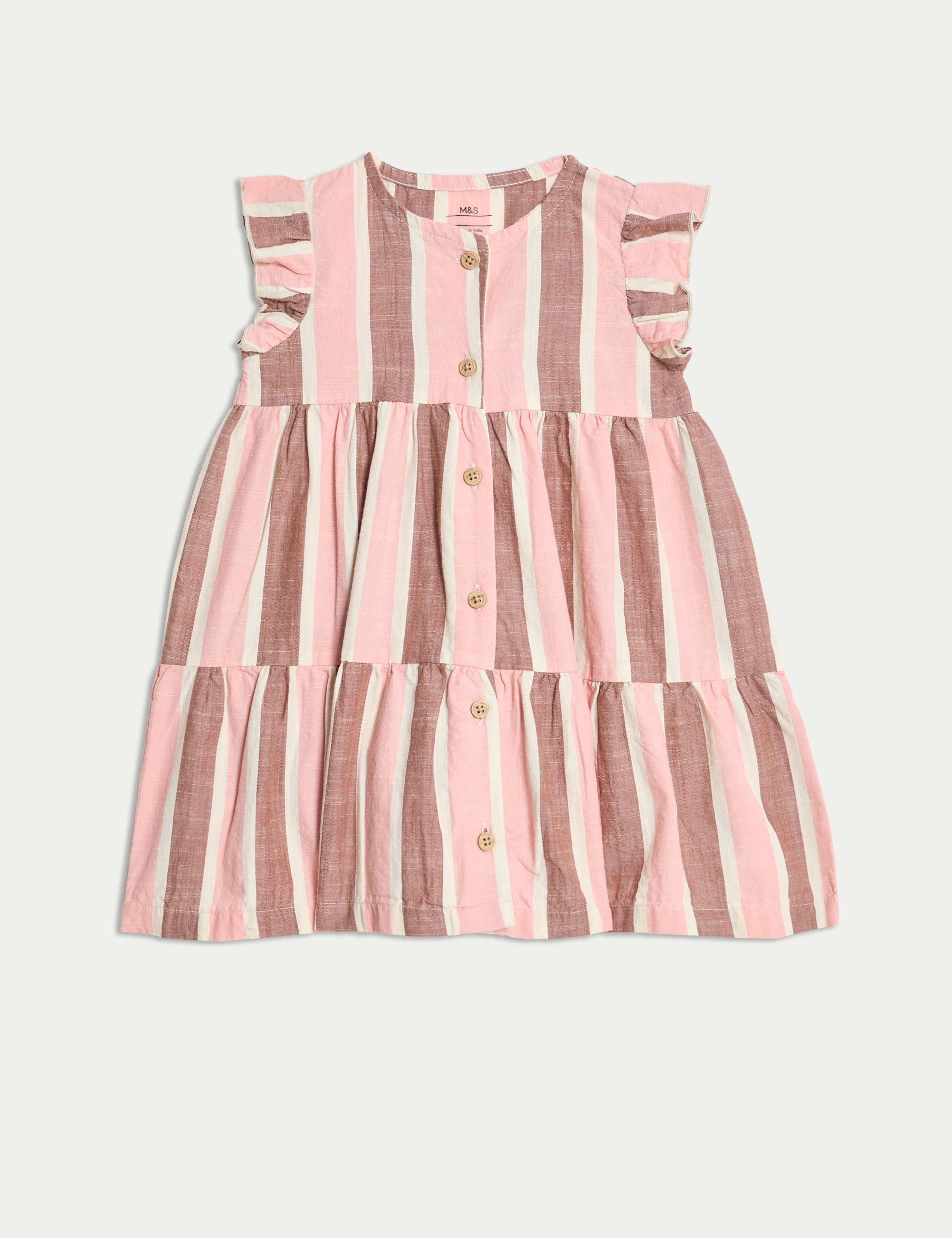 Pure Cotton Striped Dress (0-3 Yrs)