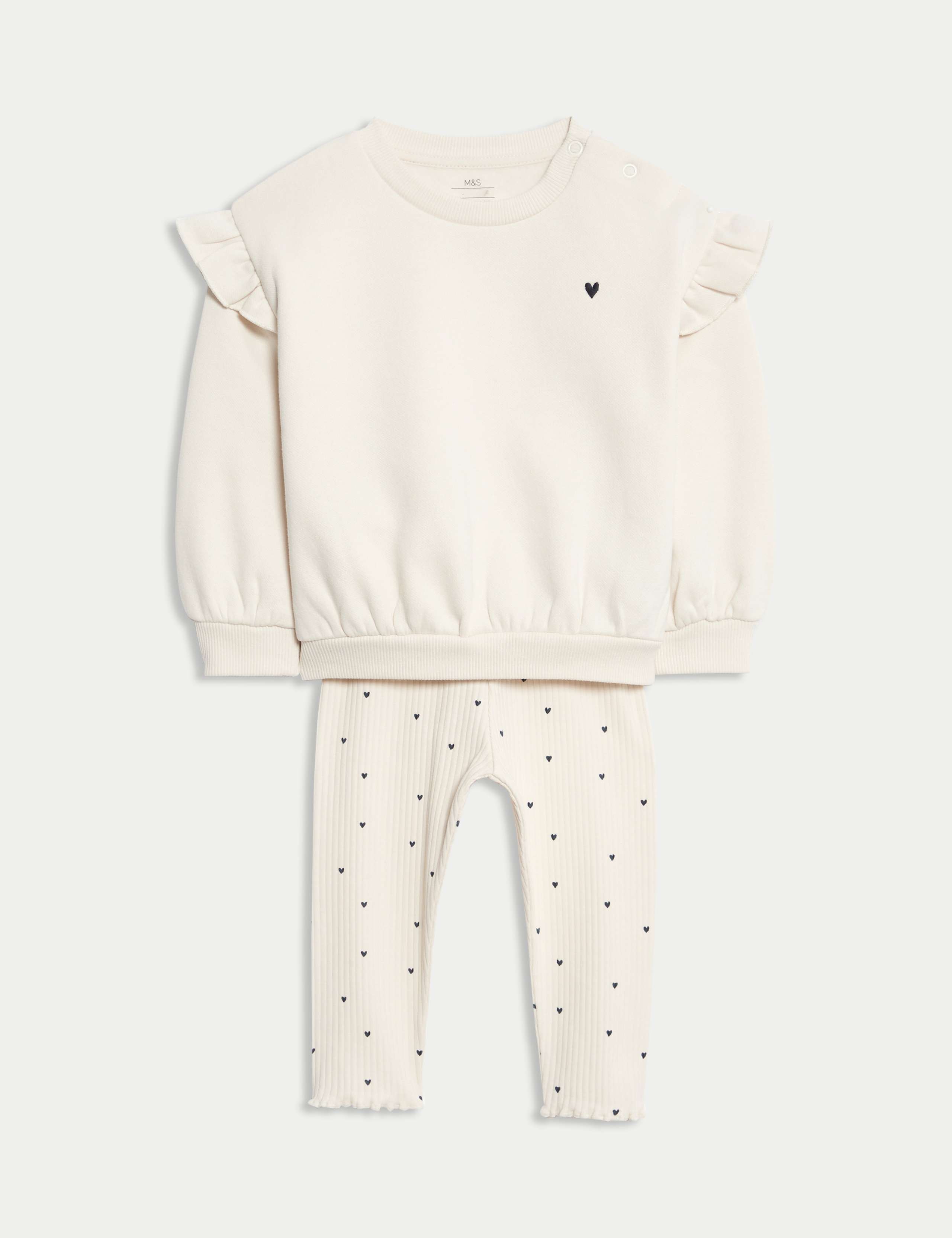 2pc Cotton Rich Jersey Heart Outfit (0 Mths - 6 Yrs)