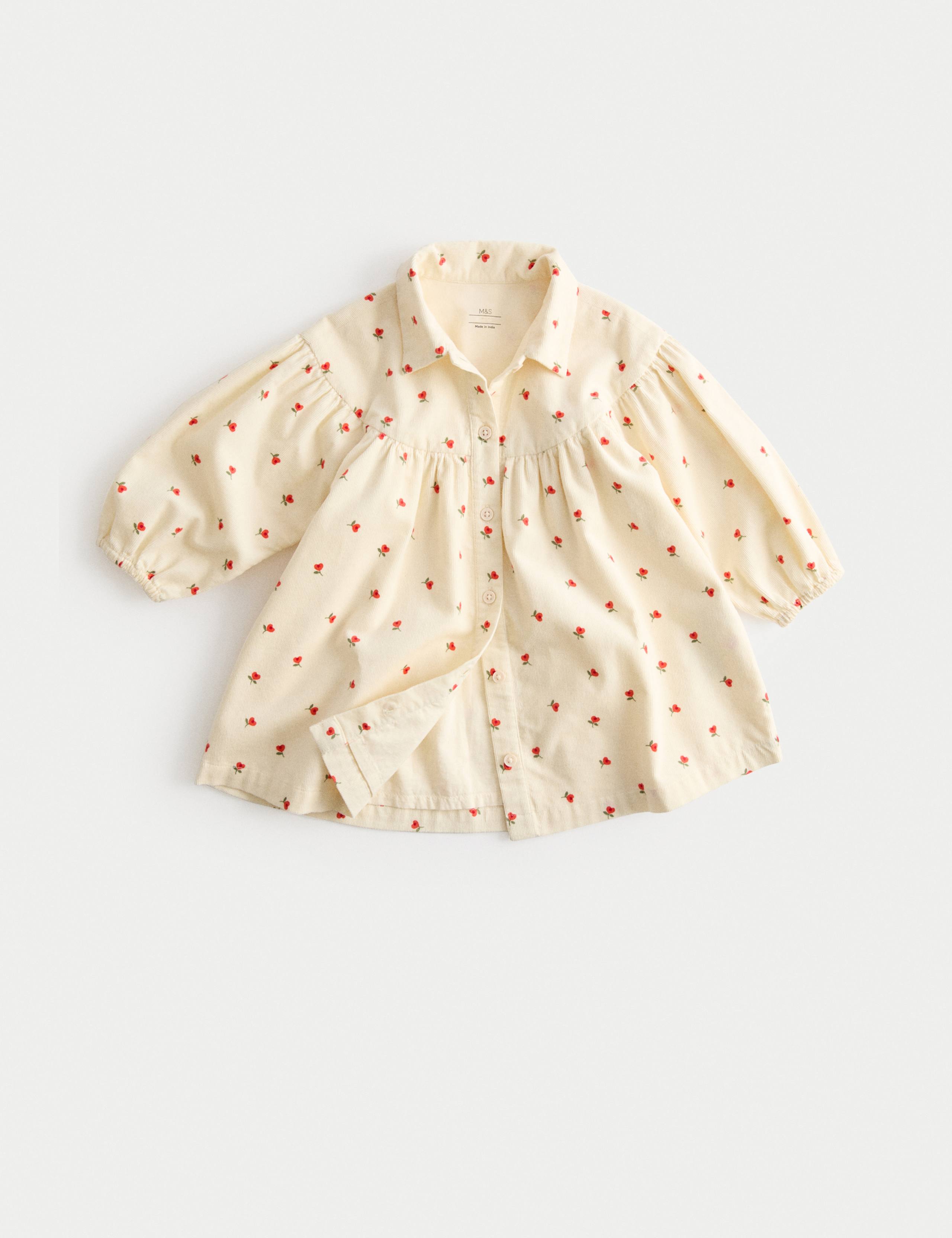 Pure Cotton Cord Rose Print Dress (0 Mths-6 Yrs)