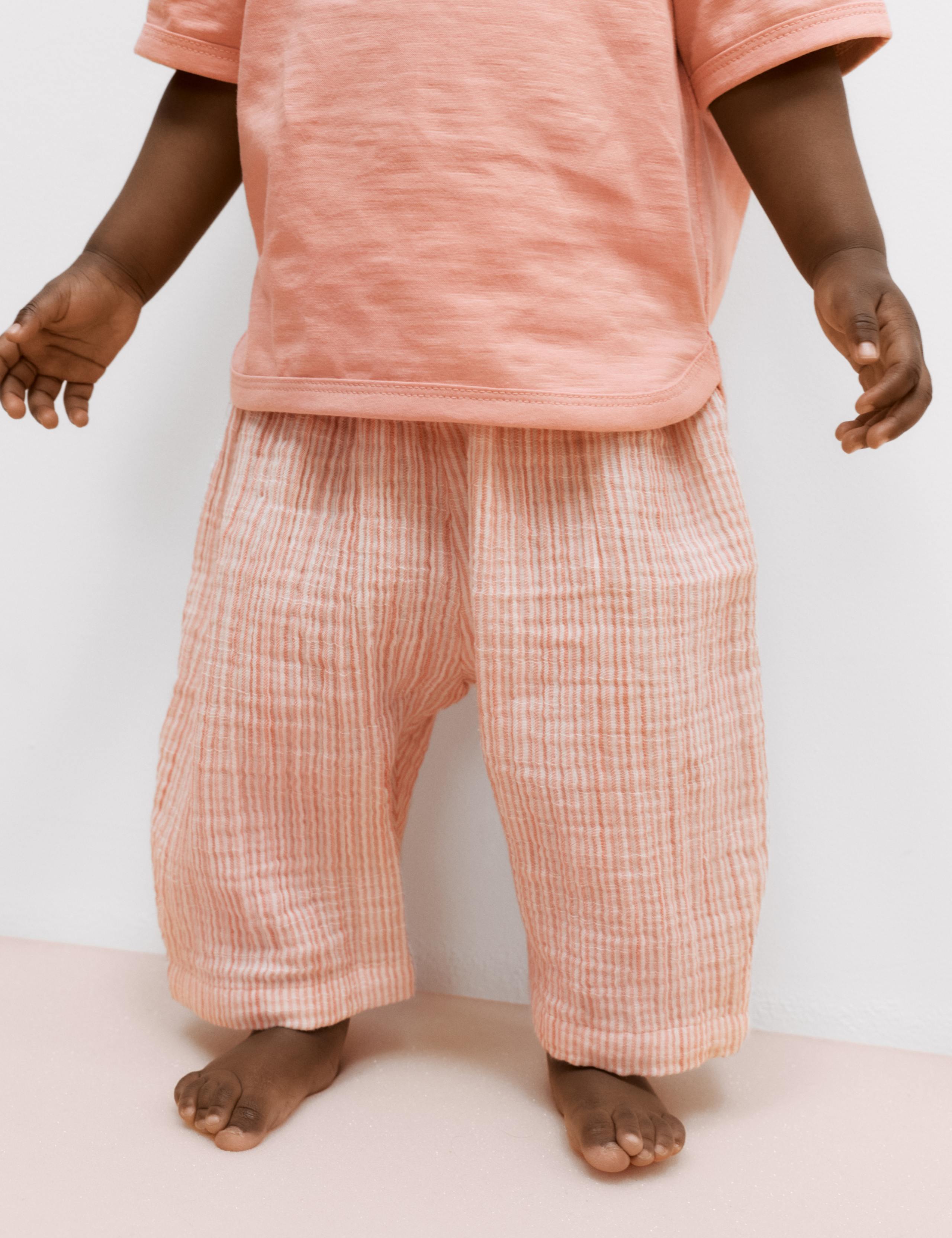 Pure Cotton Striped Trousers (0-5 Yrs)