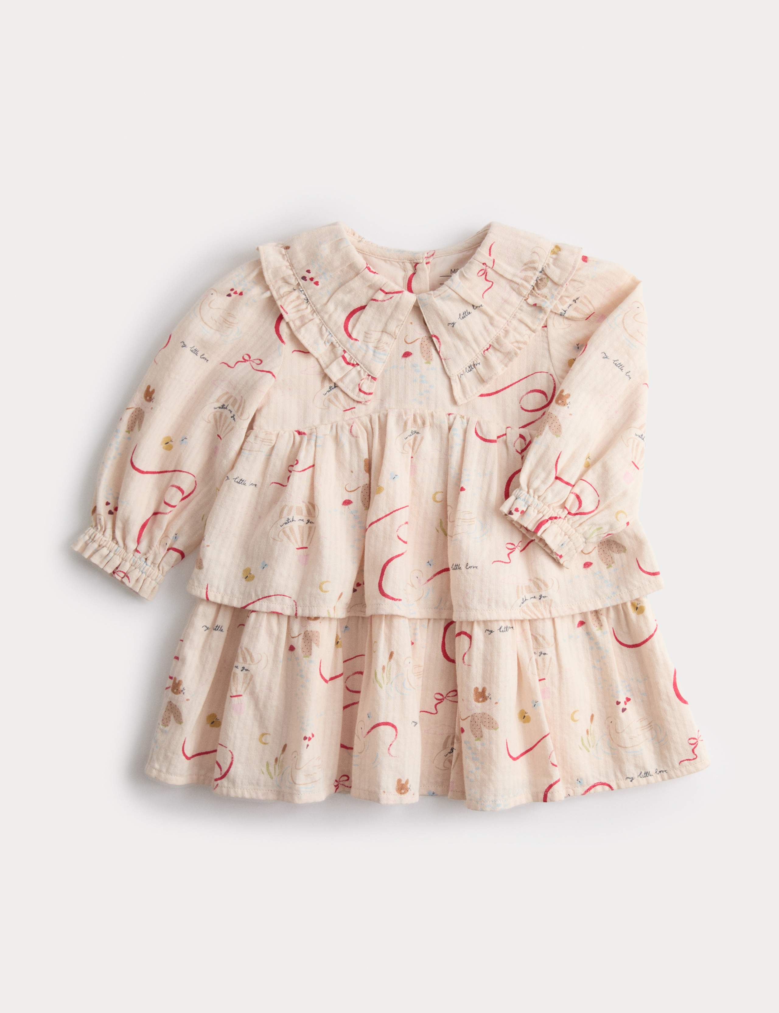 Pure Cotton Peter Pan Collar Mouse Dress (0-3 Yrs)