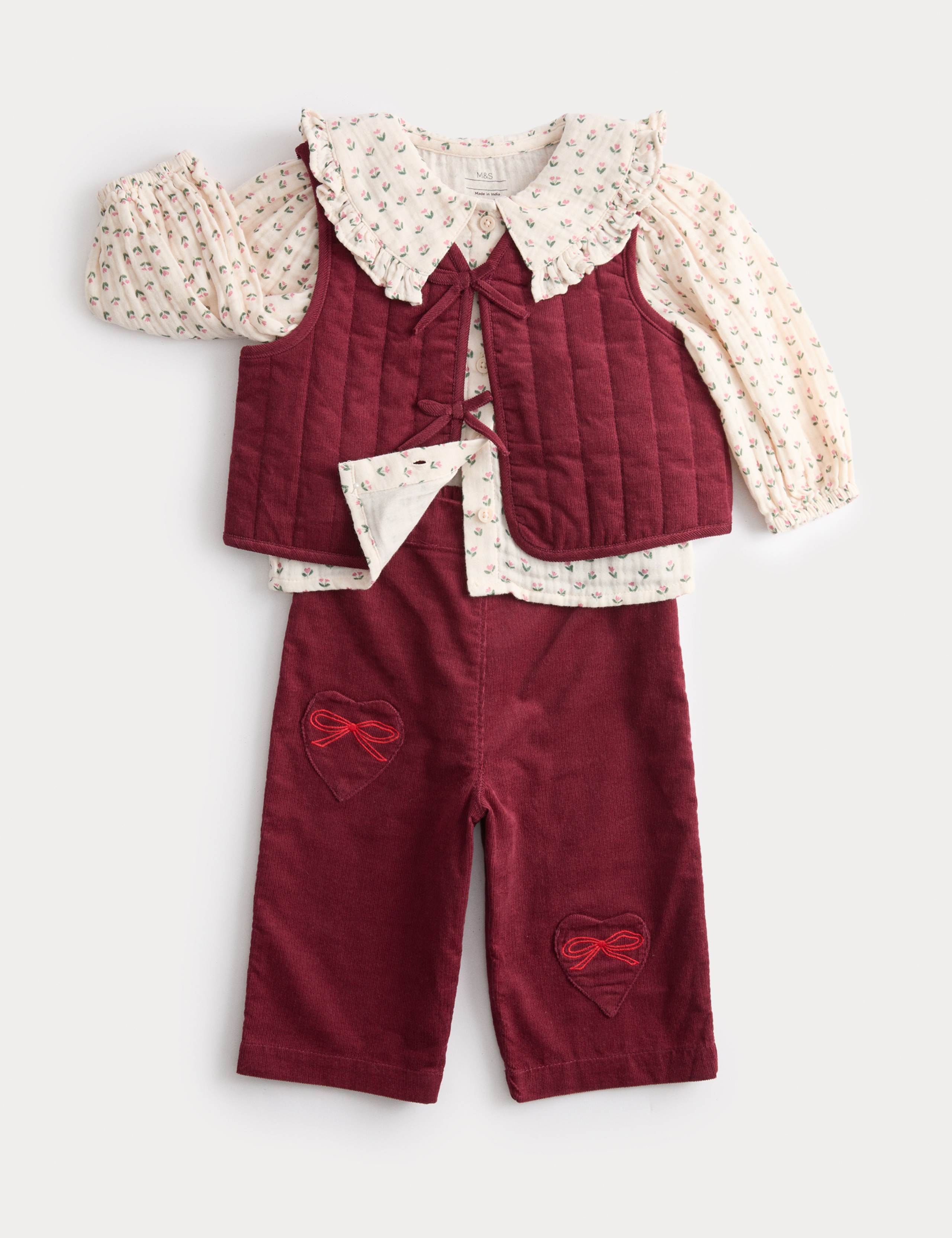 3pc Pure Cotton Top & Bottom Outfit (0-6 Yrs)
