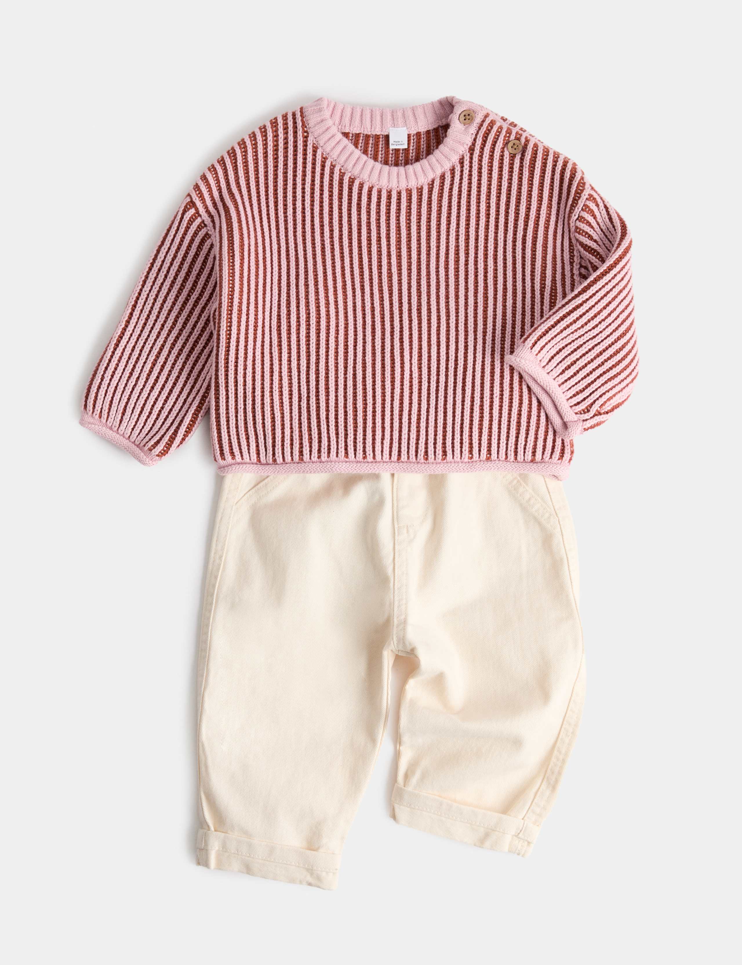 2 Piece Pure Cotton Knitted Jeans Outfit (0-5 Yrs)