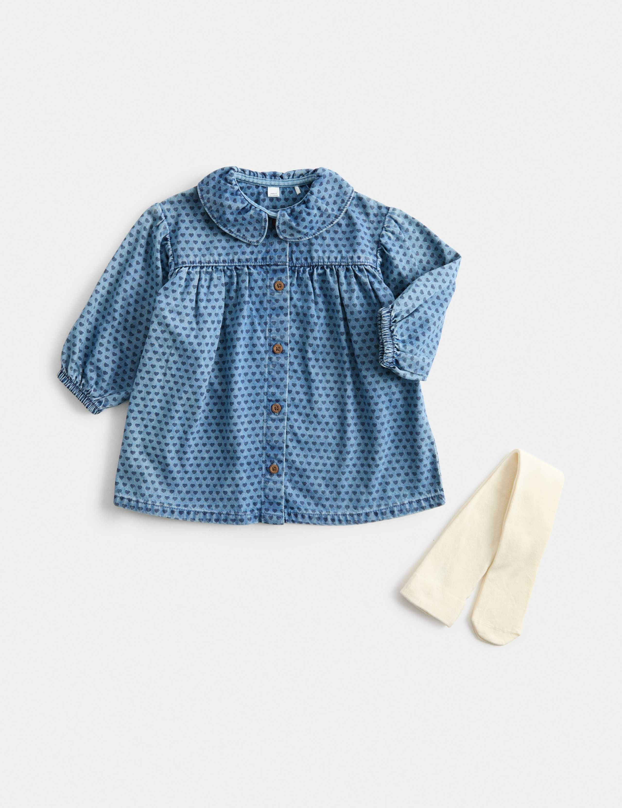 2 Piece Heart Print Dress with Tights (0-5 Yrs)