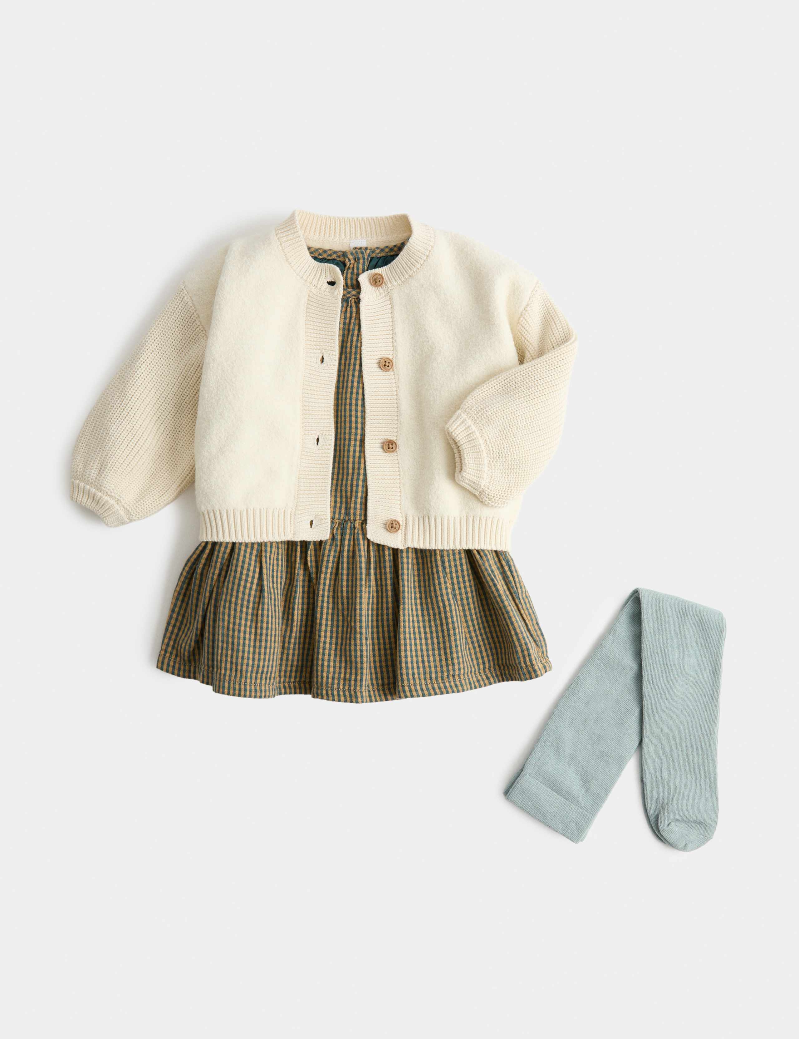 3 Piece Cotton Rich Checked Outfit (0-5 Yrs)