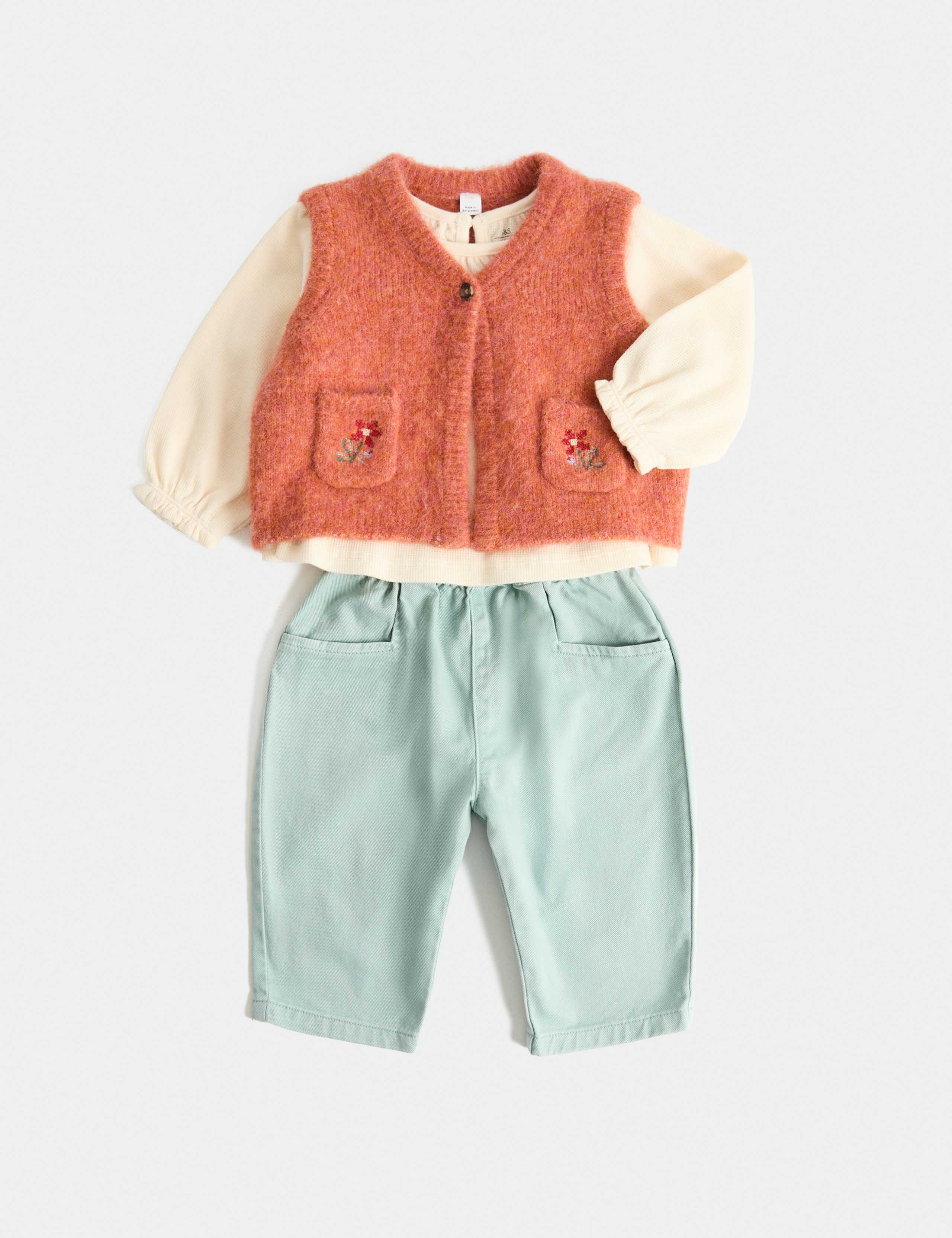 3 Piece Waistcoat, Top & Jeans Outfit (0-5 Yrs)