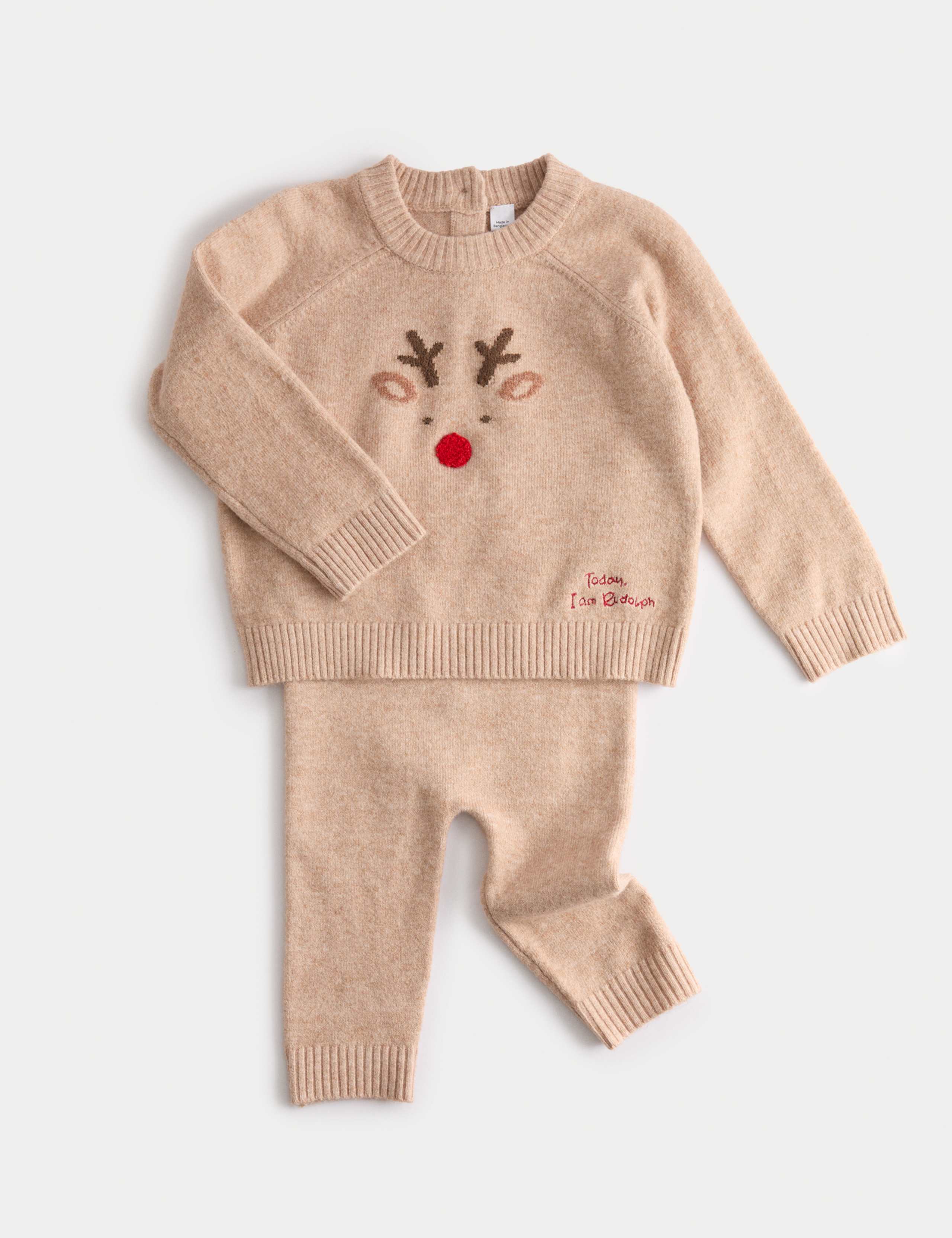 Christmas Reindeer Knitted Outfit (0-3 Yrs)