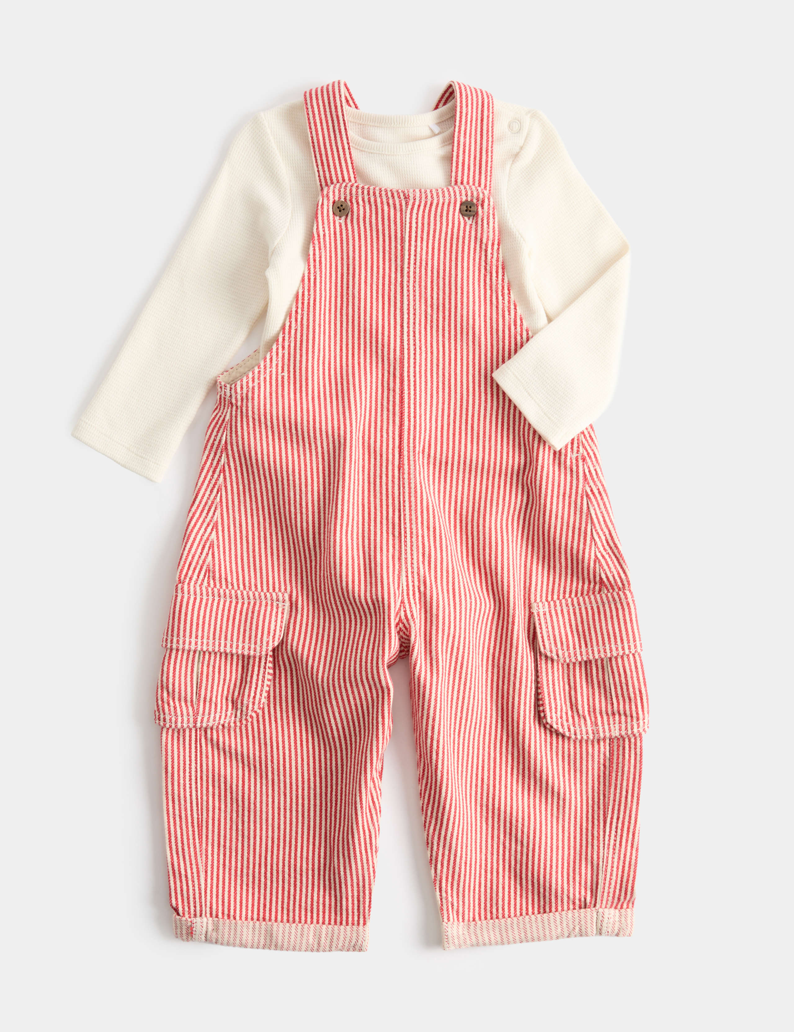 2 Piece Striped Dungaree Outfit