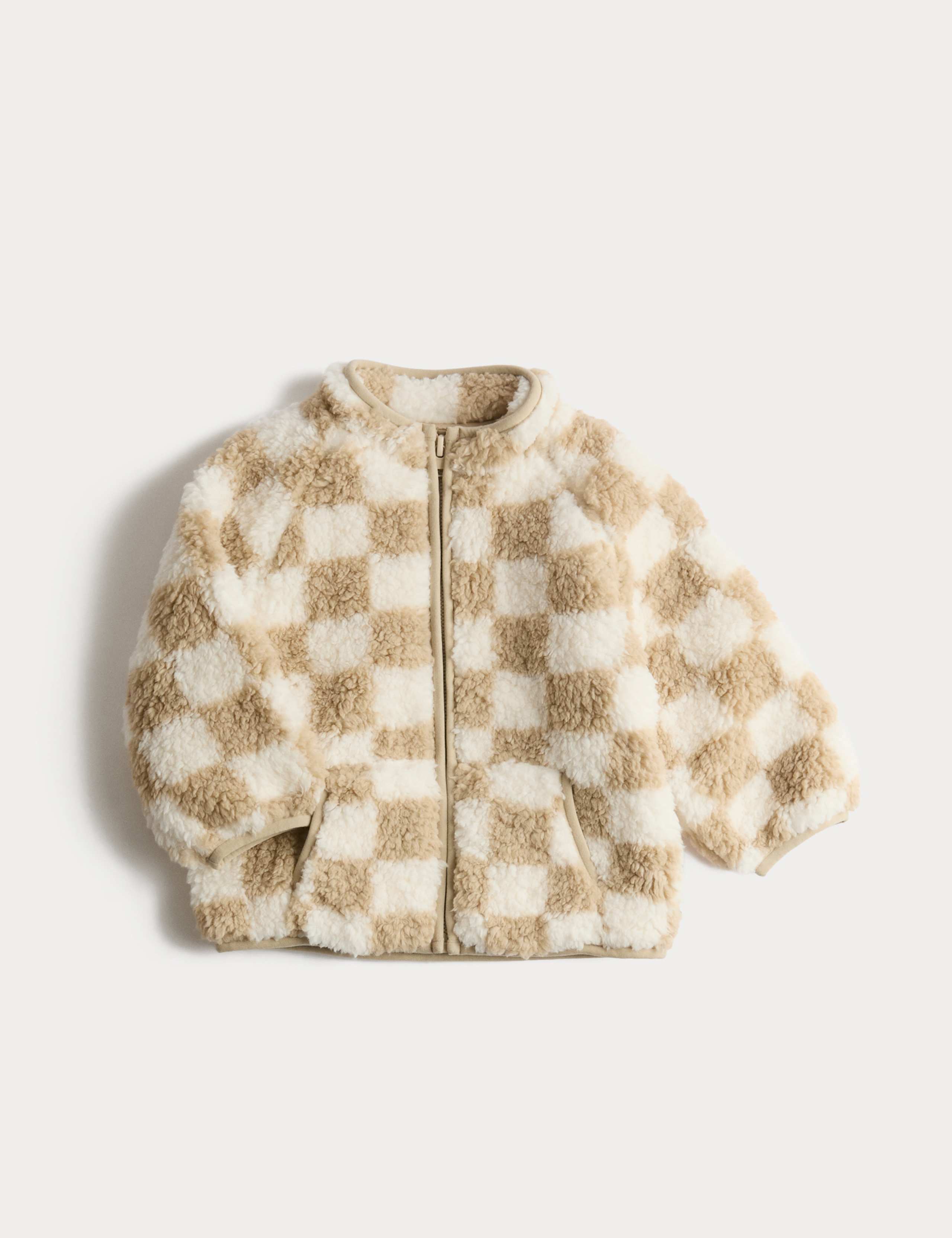 Colour Block Borg Zip Jacket (0-3 Yrs)