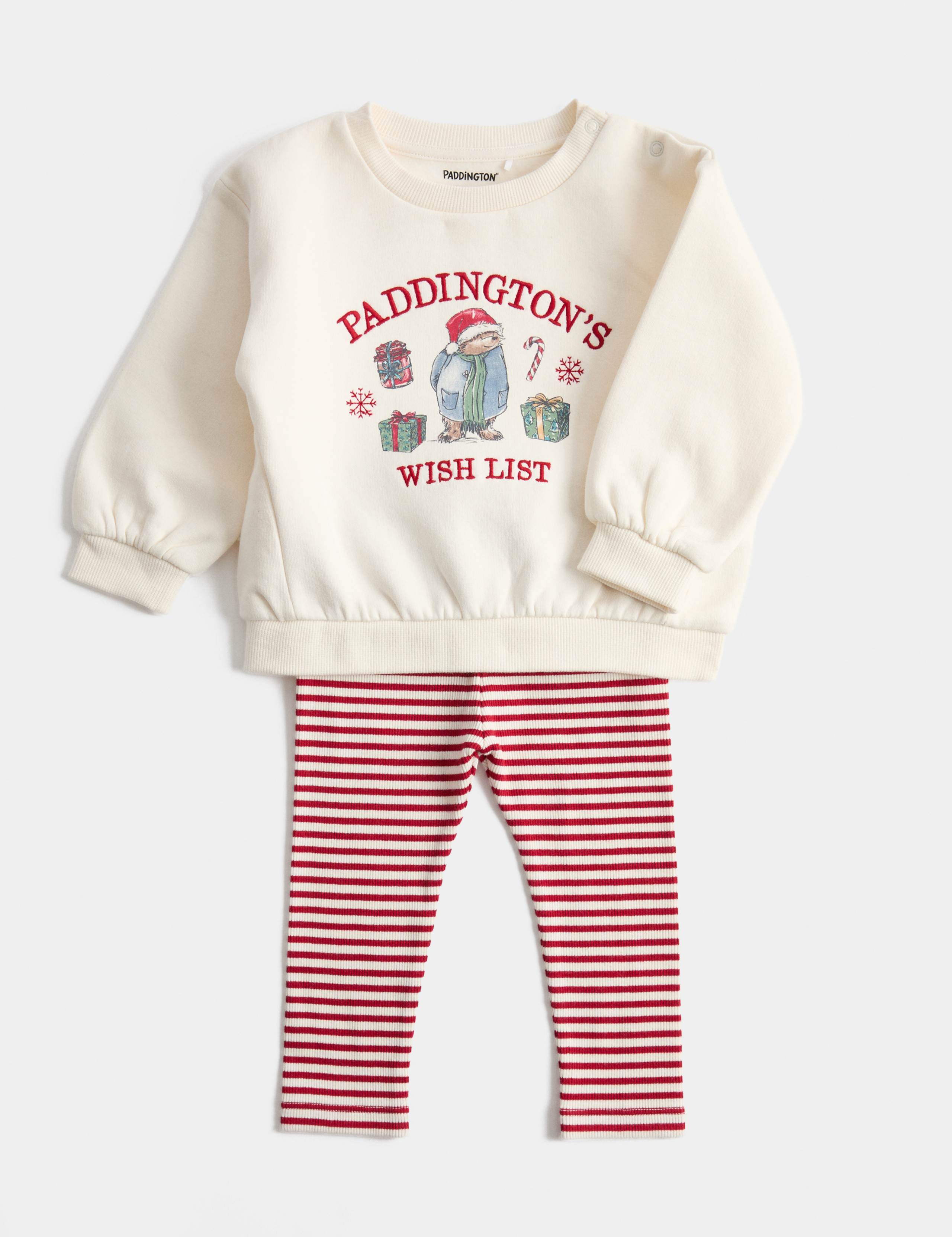 2pk Cotton Rich Paddington™ Christmas Top & Bottom Outfit