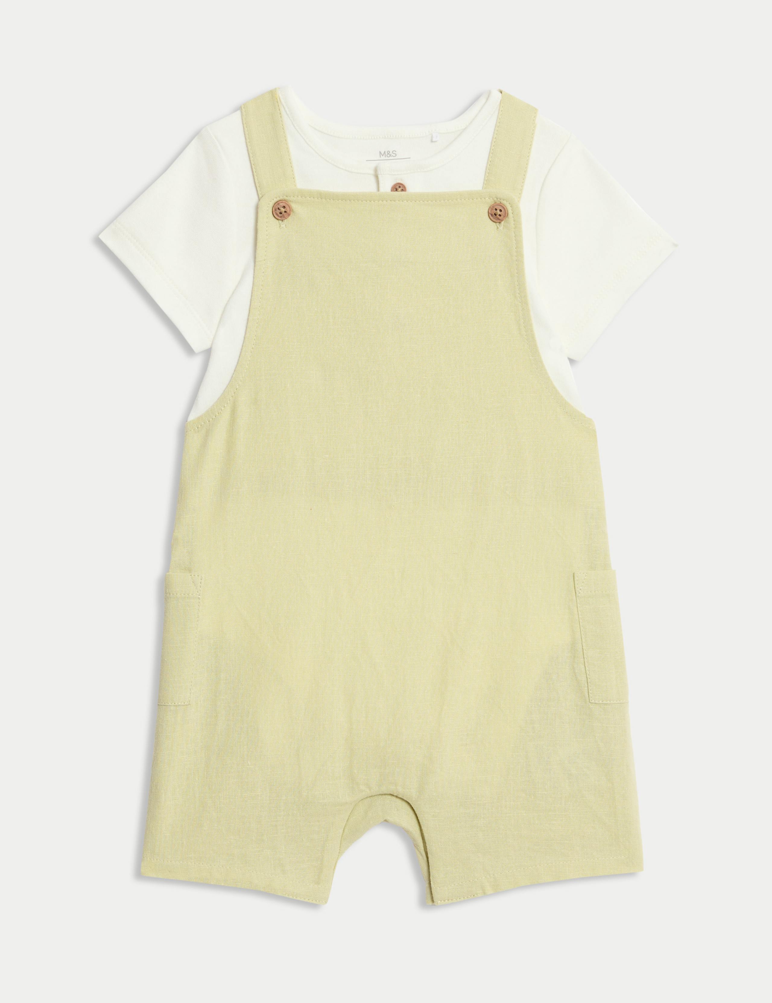 2pc Cotton Rich Dungaree Outfit (0-3 Yrs)