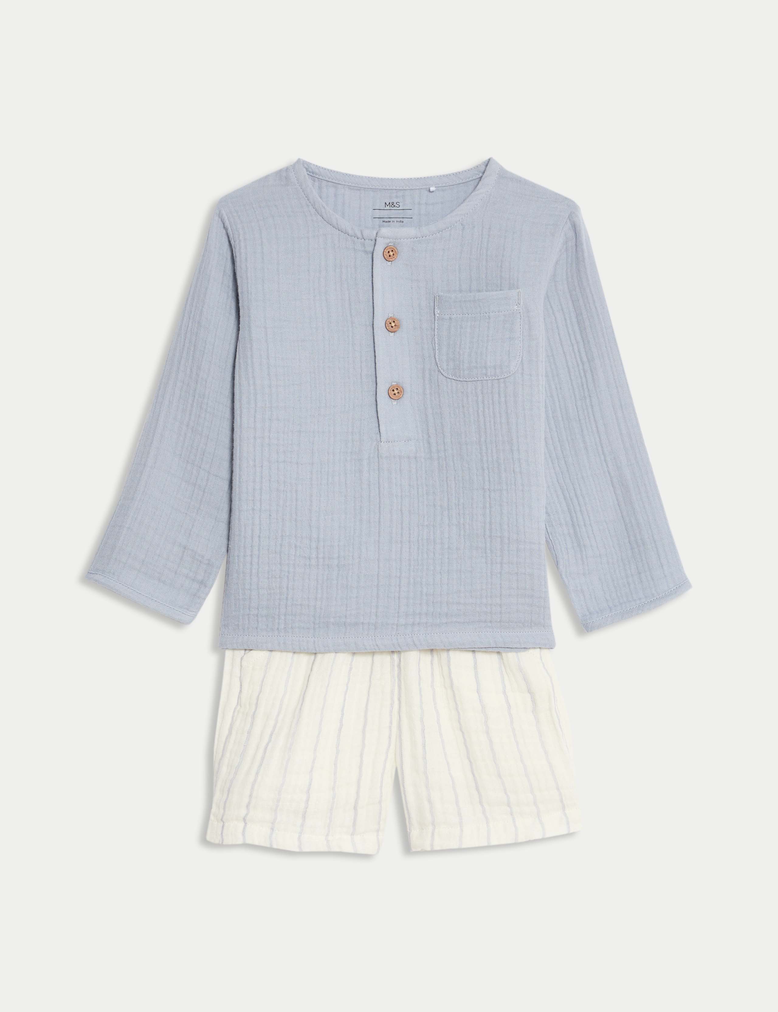 2pc Pure Cotton Top & Shorts Outfit (0-3 Yrs)