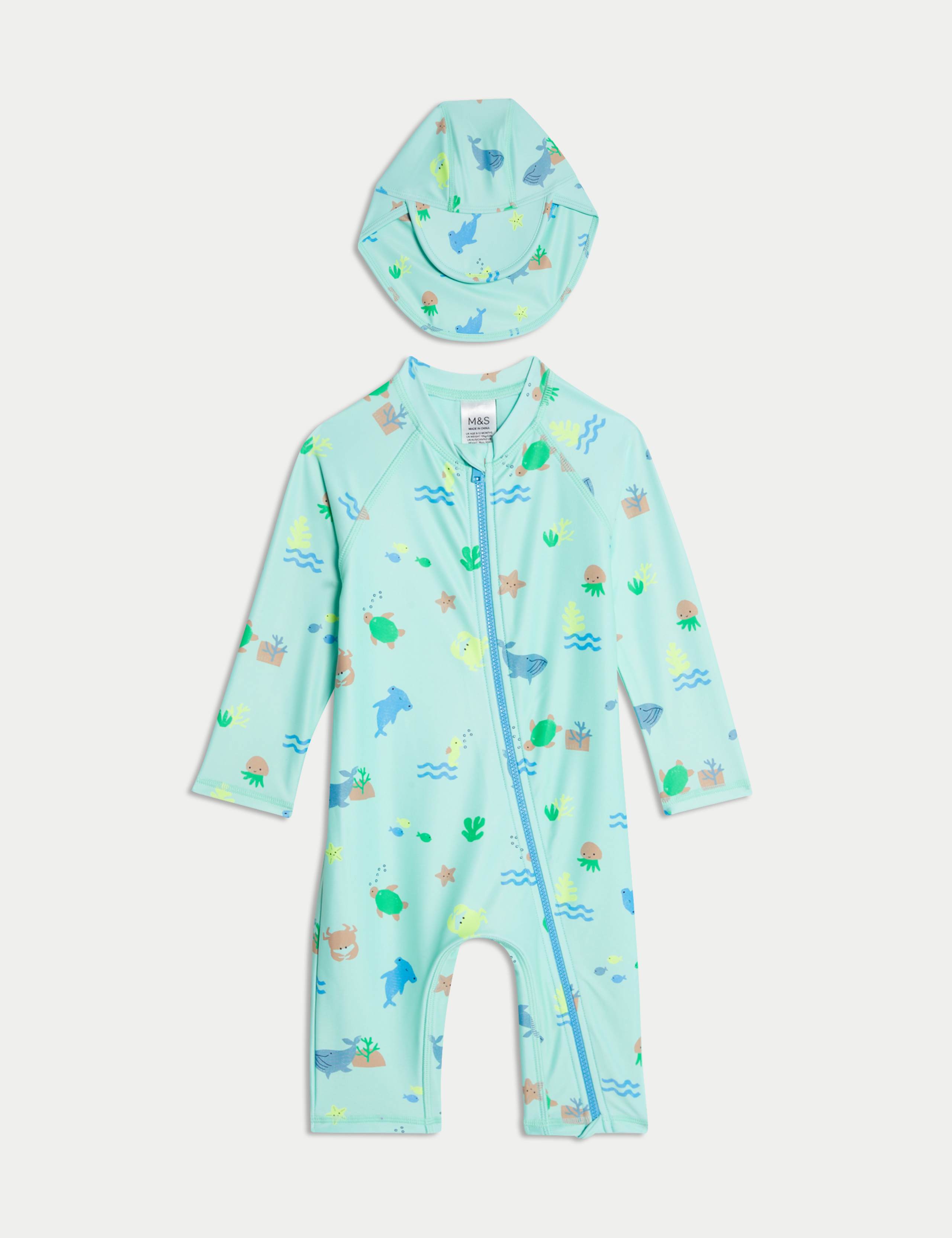 2pc Sealife Zip Through Swim Set (0-3 Yrs)